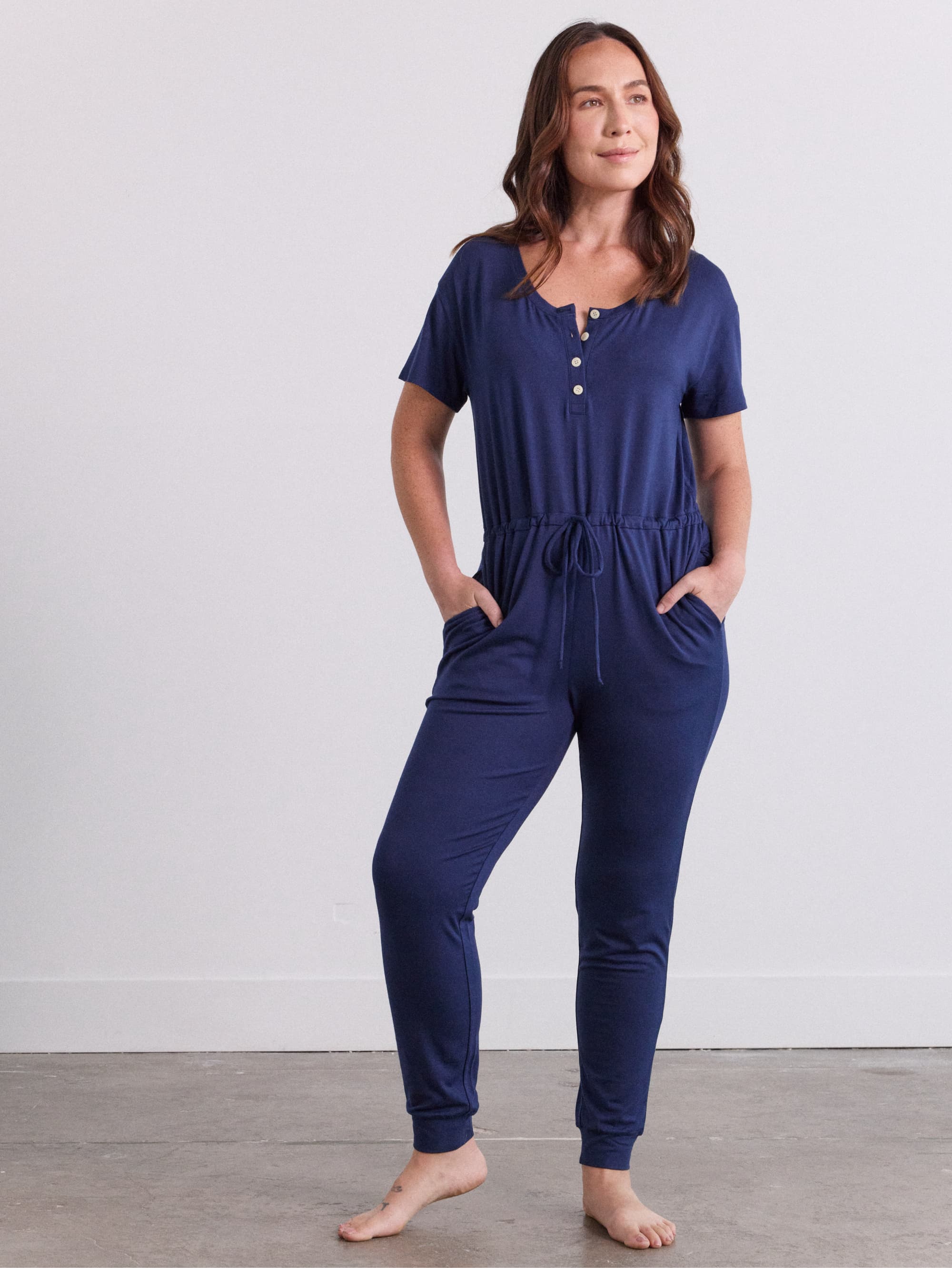 Women's Modal Short Sleeve Jumpsuit - Soft & Breathable Romper for Summer - Perfect for Beach, Vacation & Casual Outings