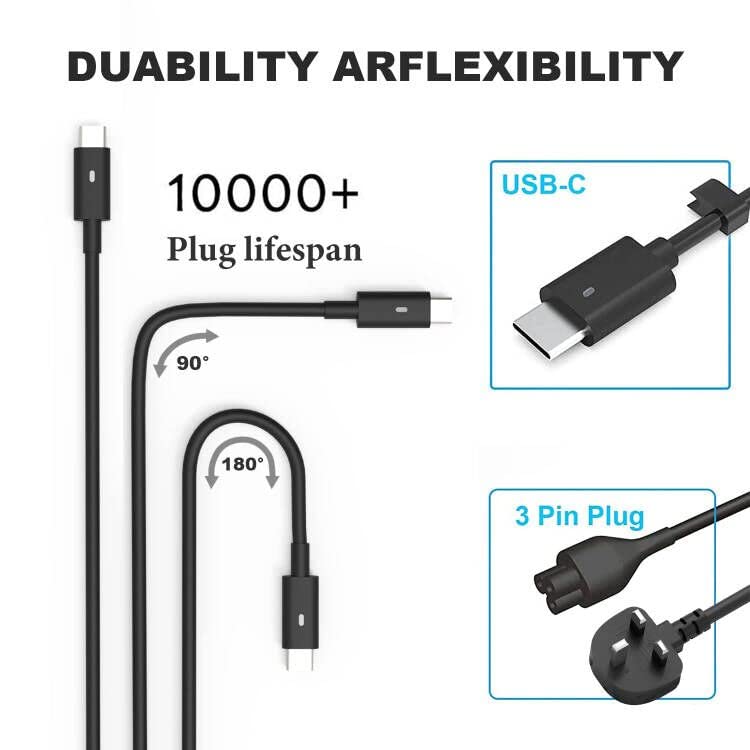 65W Dell USB-C Laptop Charger - Compatible with Dell Latitude, XPS 13 & Chromebook Series | Fast Charging Power Adapter for Work, Travel & Home Office Use