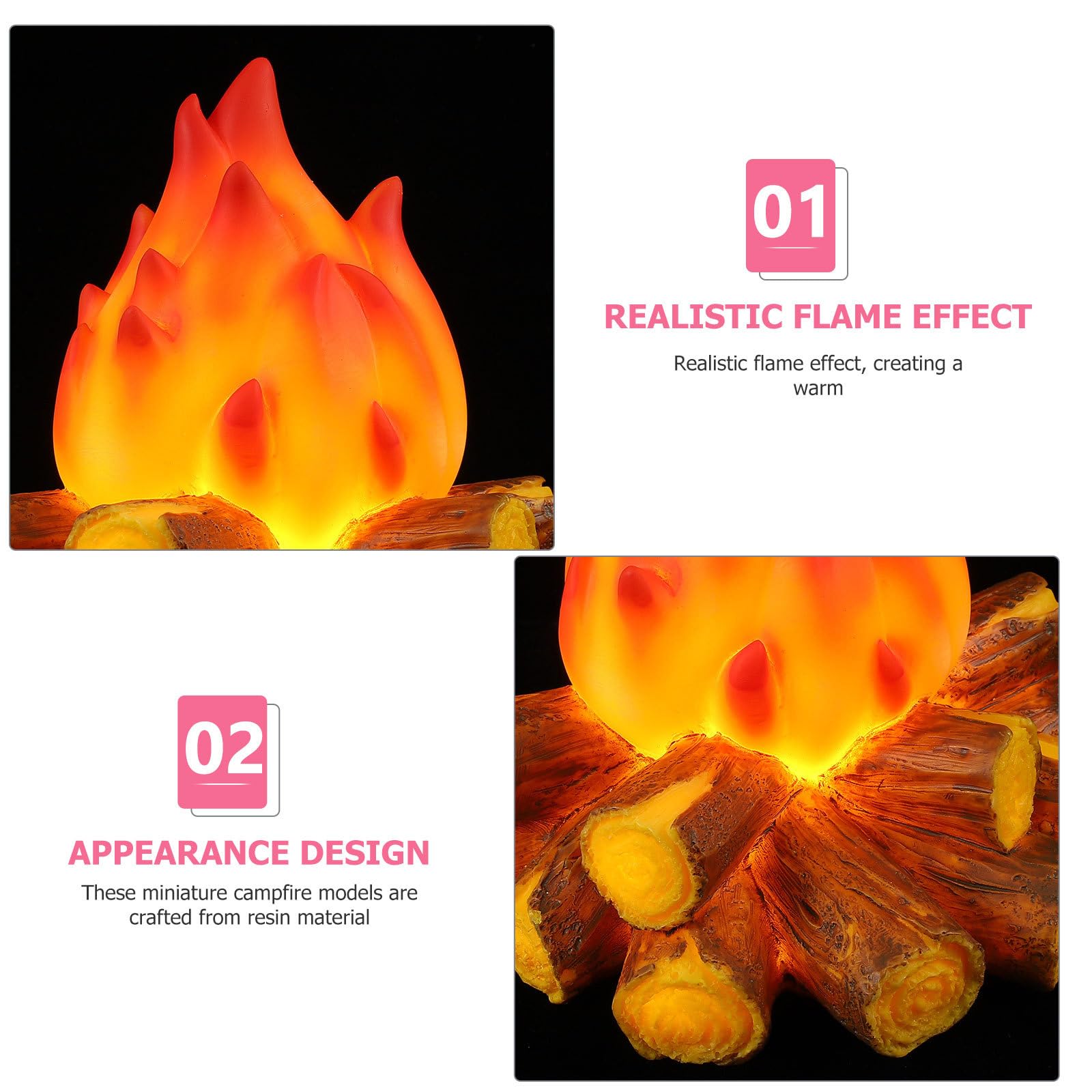 3D Artificial Fire Flame Light Bulb - Battery Operated Fake Fire Lamp, Electronic Flame Torch Night Light for Camping, Halloween Decor, Party Centerpiece & Home Ambiance Lighting