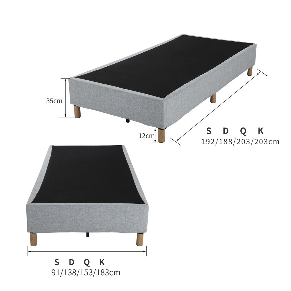 Sturdy Double Metal Bed Frame with Mattress Foundation - Dark Grey | Heavy Duty Support for Queen/King Size Beds | Perfect for Master Bedrooms, Guest Rooms & Dormitories
