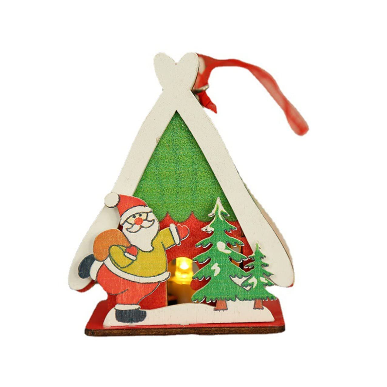 Colorful Wooden House Kids Toys - Christmas Luminous Gift Set for Children, Holiday Home Decor & Tree Ornaments | Perfect for Christmas Decorations, Birthday Gifts & Playroom Decor