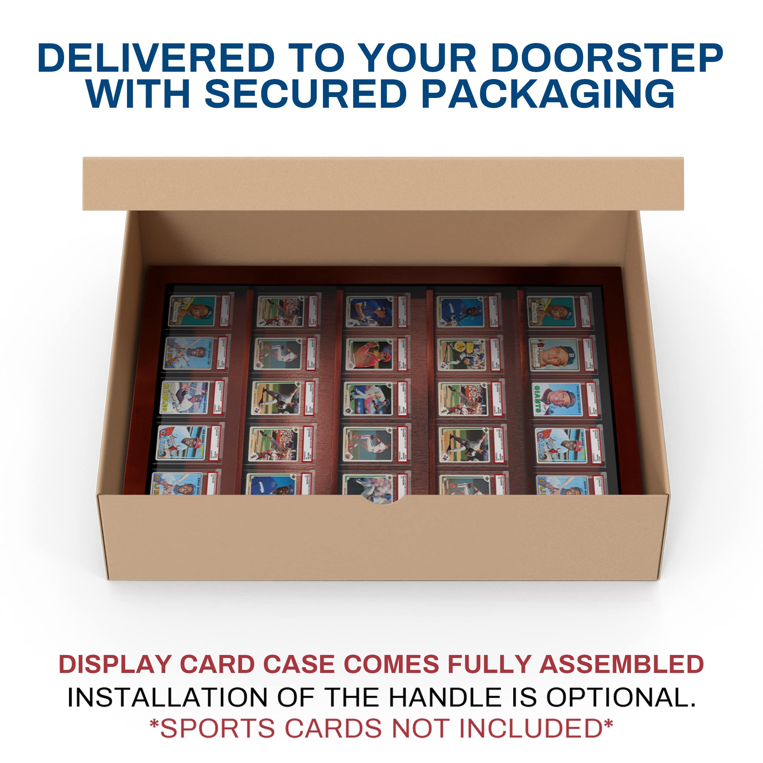 35 Graded Baseball Card Display Case - Lockable Sports Card Frame with UV Protection for PSA Graded Cards - Perfect for Pokemon, Football & Basketball Card Collections - Ideal for Home Display, Office Decor & Collector Showcases