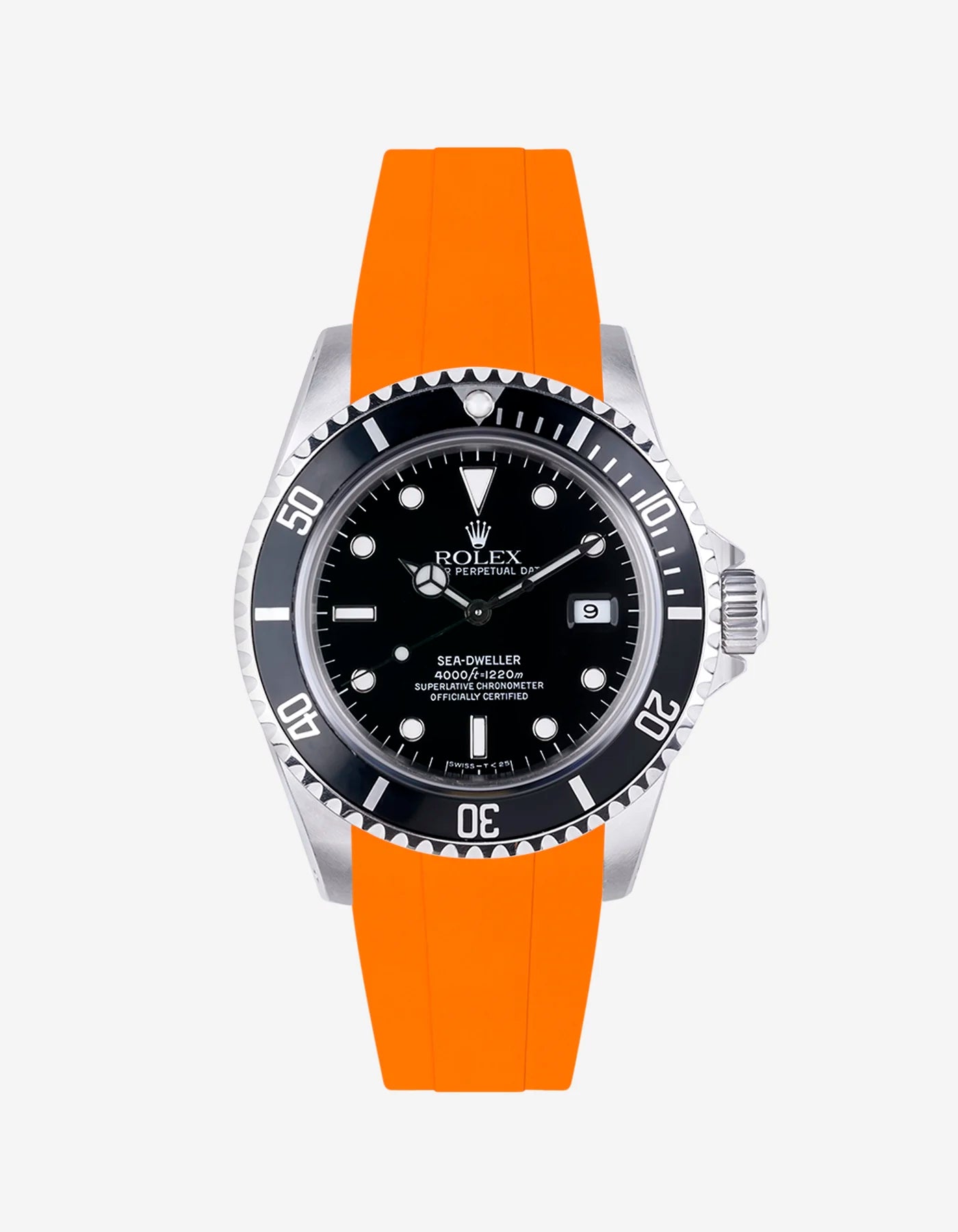 High-Quality FKM Rubber Watch Strap with Original Clasp for Rolex Sea Dweller 16600 - Durable, Comfortable & Waterproof for Diving, Swimming & Outdoor Activities