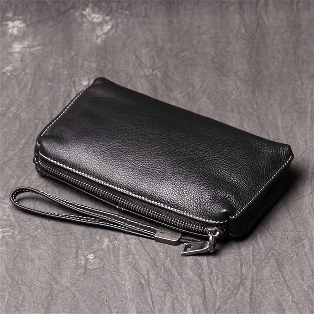 Premium Genuine Leather Crossbody Phone Wallet for Men & Women - Slim RFID Blocking Long Clutch Purse with Card Slots (21x12x3cm) - Perfect for Travel, Shopping & Daily Essentials