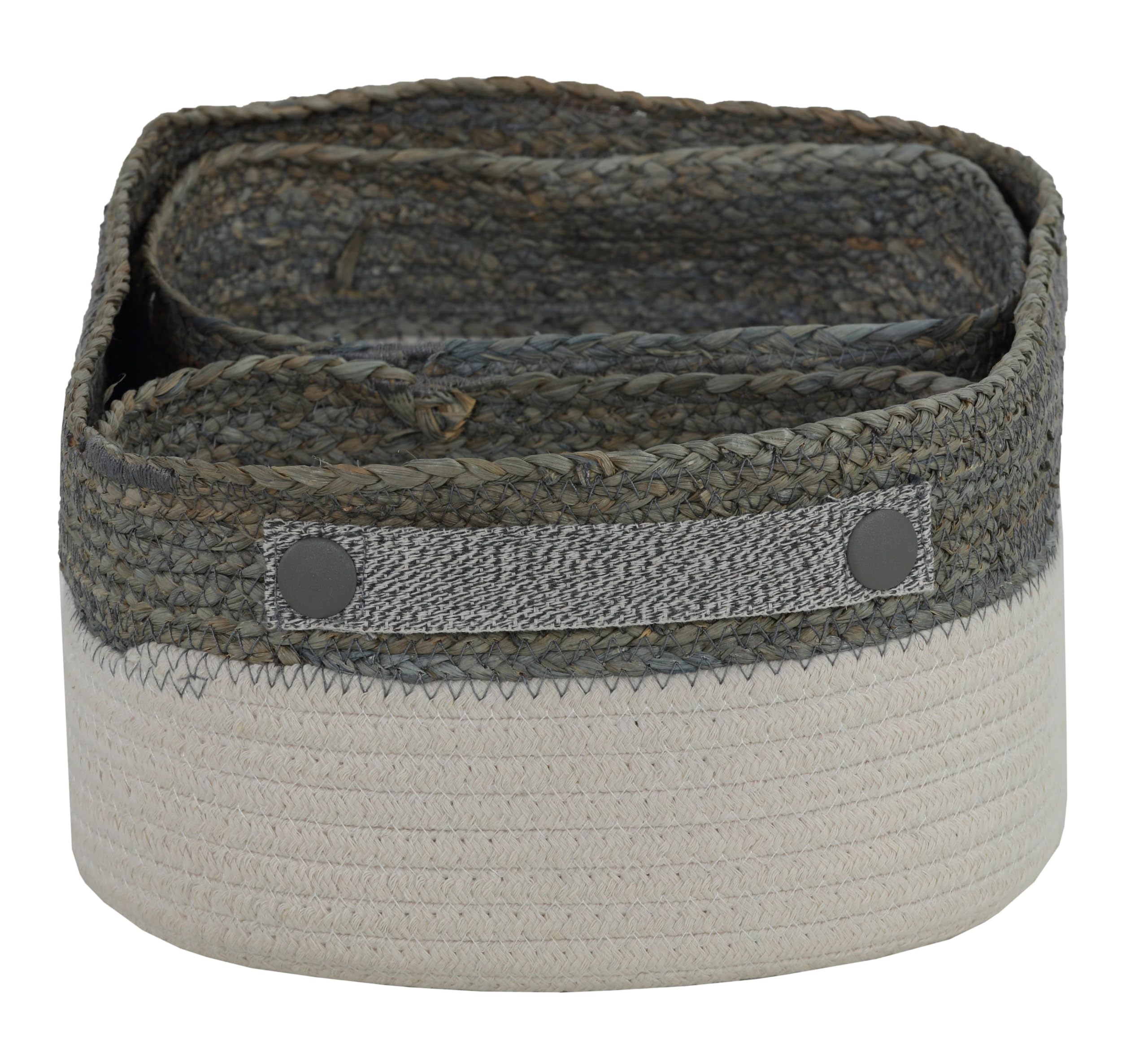 Grace Cotton Rope Sewing Organizer Baskets - Set of 3 for Craft Room Storage