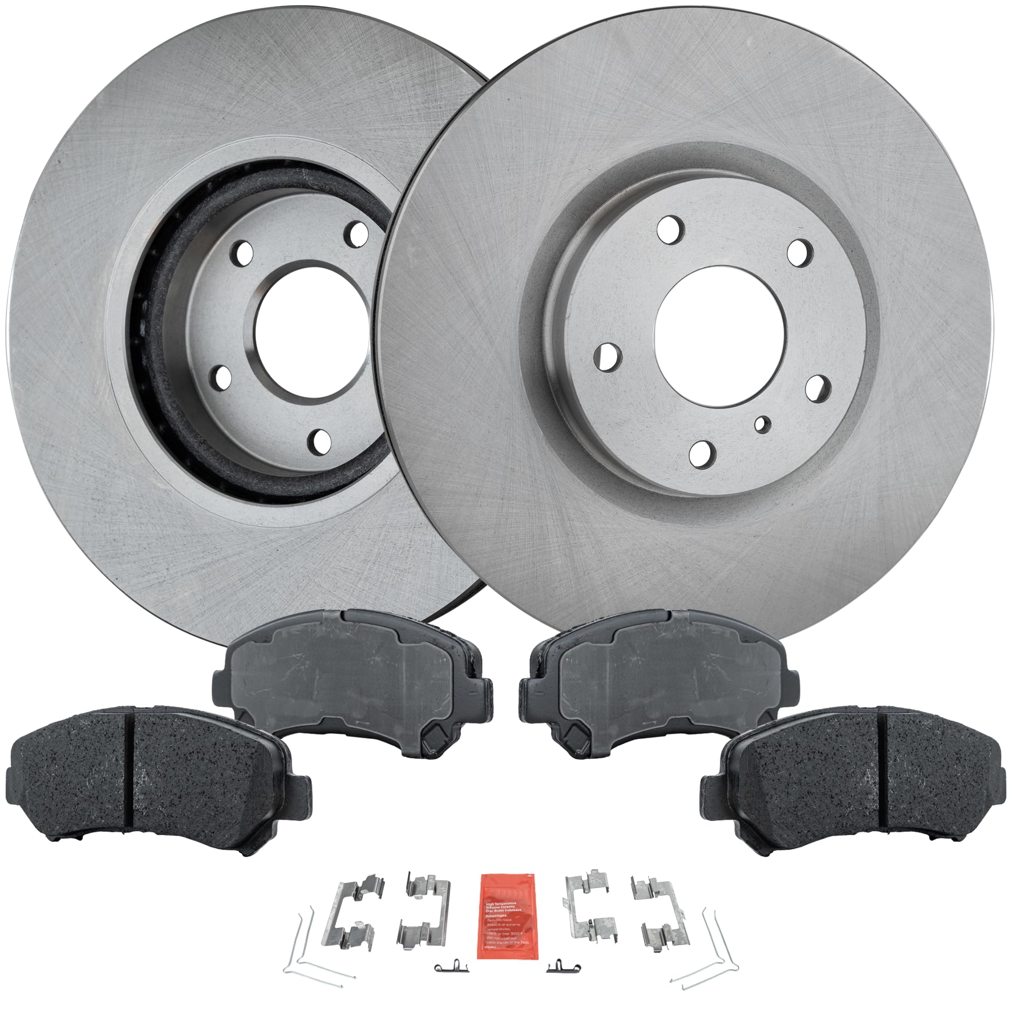 High-Performance Front Brake Disc and Pad Kit for Nissan Maxima 2016-2018 - Cast Iron & Ceramic 5-Lug 12.6 Inch Rotors - Perfect for City Driving and Highway Commuting