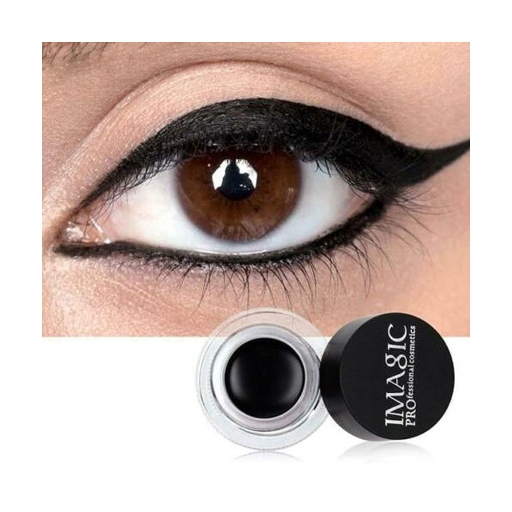 COSLUXE IMAGIC Waterproof Gel Eyeliner - Long Lasting Smudge Proof Eye Liner with Brush (4g, Black 01) for Professional Makeup & Everyday Wear