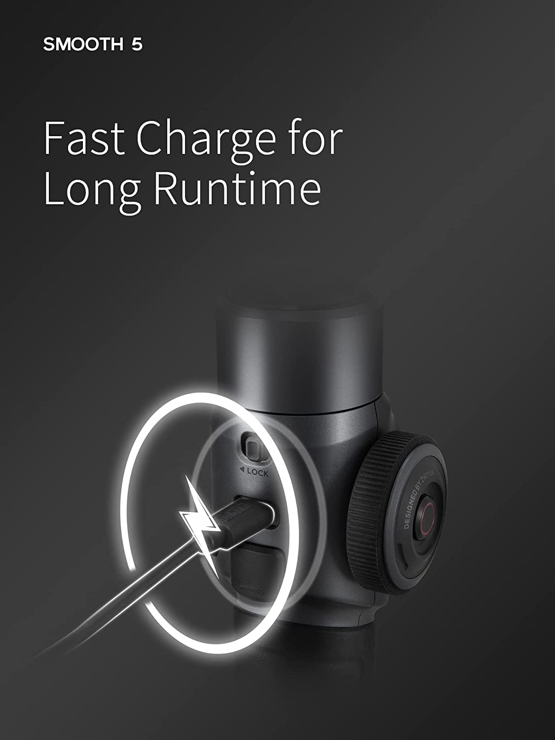 Zhiyun Smooth 5 3-Axis Smartphone Gimbal Stabilizer for iPhone 13 Pro Max/12/11/XS/X/XR/8/7/6 Plus & Android Phones - Handheld Vlogging Stabilizer for YouTube, TikTok Videos - Perfect for Travel Vlogging, Live Streaming & Social Media Content Creation