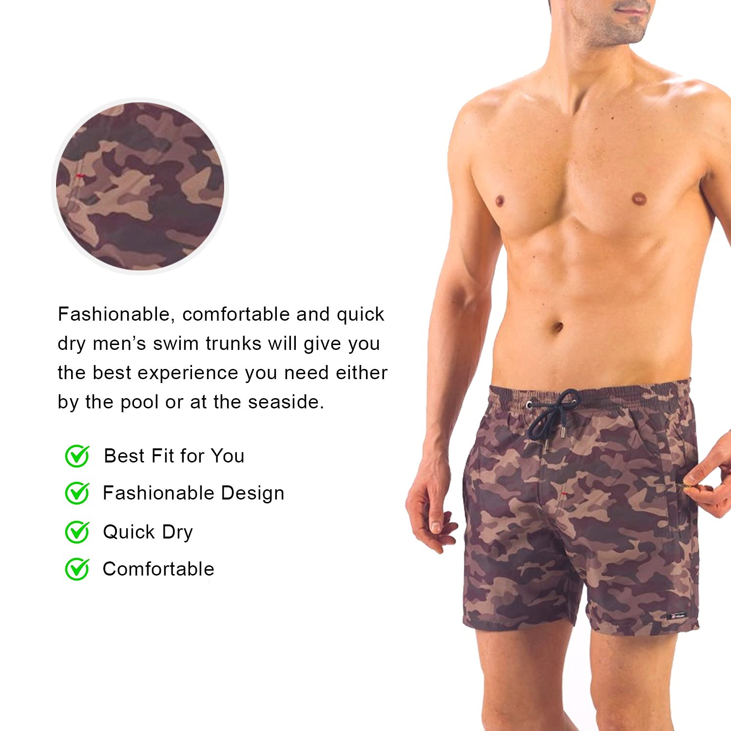 Men's Quick Dry Swim Trunks with Liner - Beach & Pool Essentials
