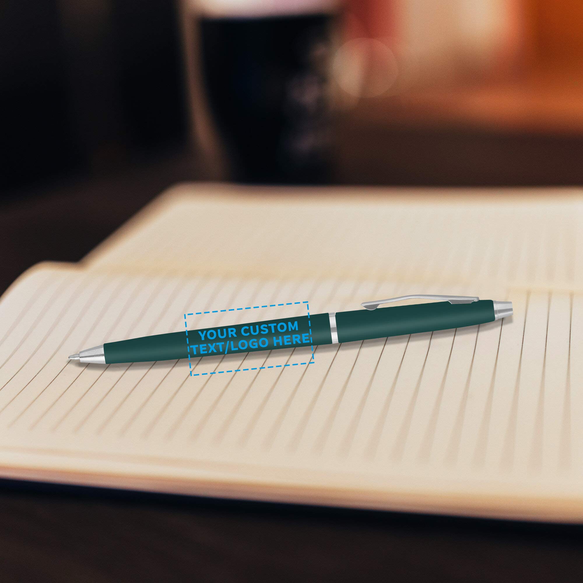 Custom Langham Ballpoint Pens - Set of 10 Personalized Bulk Pack with Black Ink | Premium Office & School Supplies | Perfect for Business Gifts, Tradeshows & Corporate Events (Hunter Green)