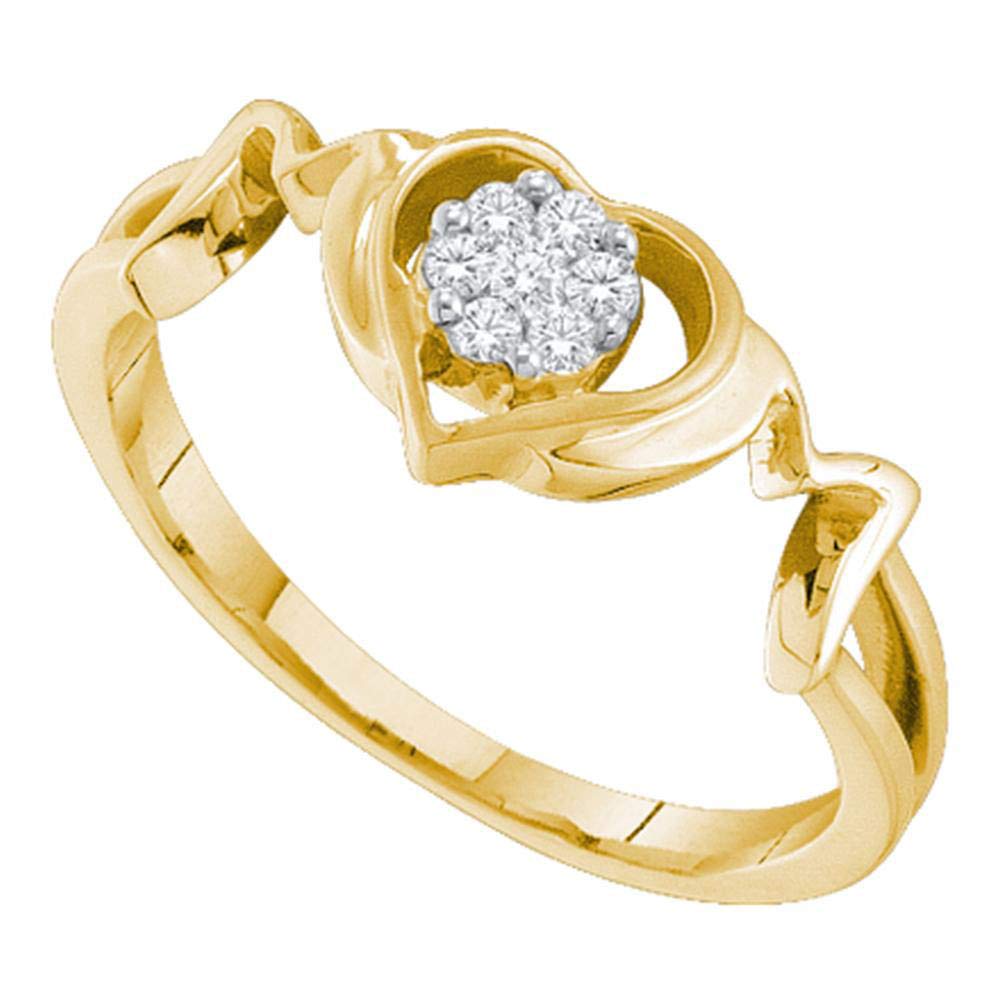 10K Yellow Gold Round Diamond Mother's Ring for Women - 1/10 Cttw | Elegant Gift for Mom, Mother's Day, Anniversary & Special Occasions