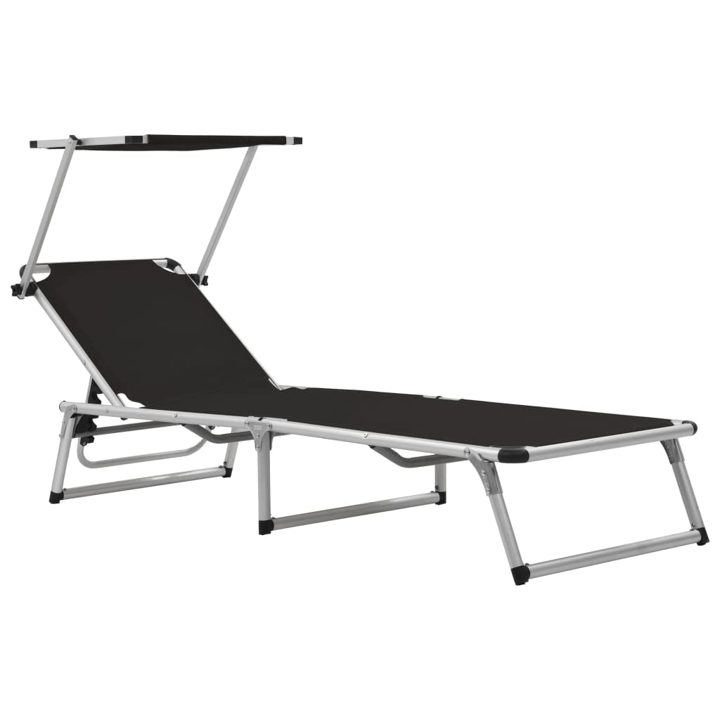 Foldable Chaise Lounge Chair - Portable Adjustable Patio Sun Lounger for Outdoor Camping, Beach, Poolside & Backyard Relaxation - Lightweight Aluminum Frame with Textilene Fabric (Black) - Perfect for Sunbathing, Reading & Outdoor Lounging