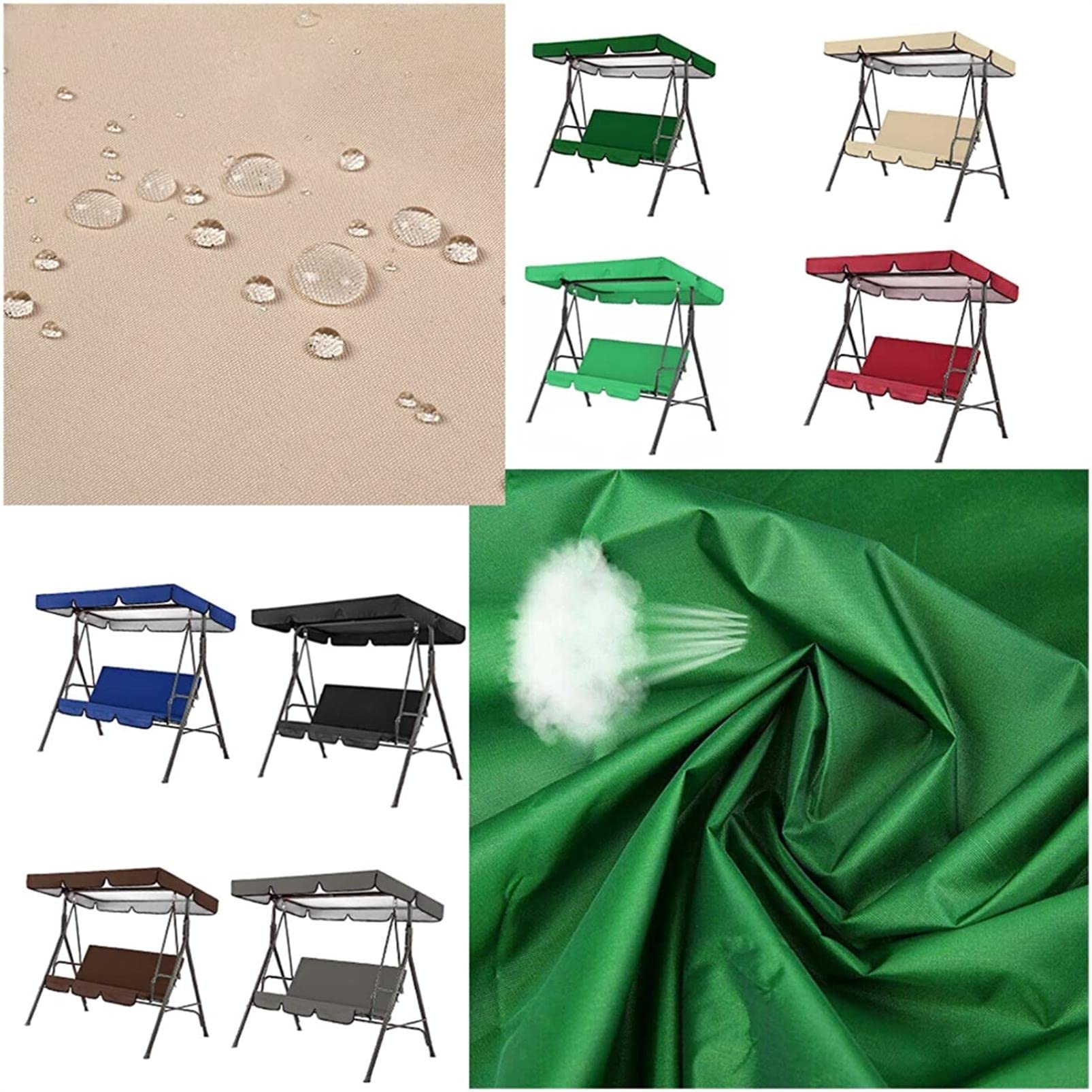 2-Pack Waterproof Patio Swing Chair Covers - Outdoor Garden Furniture Seat & Top Cover with Sunshade Canopy | Replacement Awning for Patio, Deck & Backyard (Weatherproof & UV Protection) - Perfect for Porch Swings, Hammocks & Outdoor Seating Areas