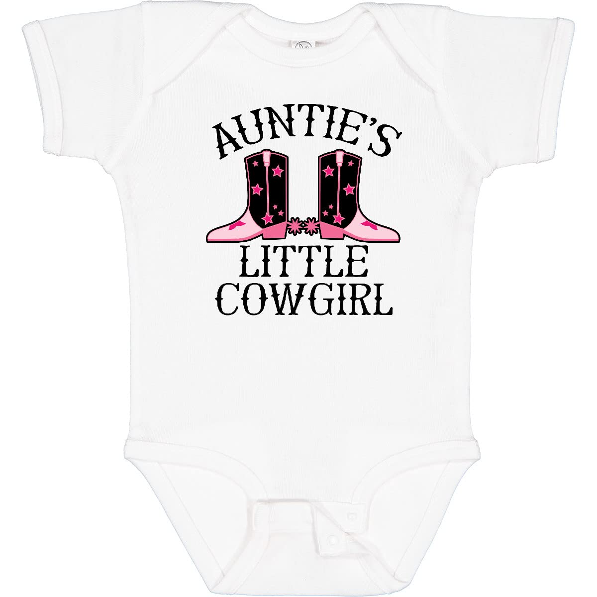 Inktastic Auntie Little Cowgirl Baby Clothes - Cute Infant Bodysuit for Girls | Perfect for Western Theme Parties, Family Photos & Cowgirl Outfits