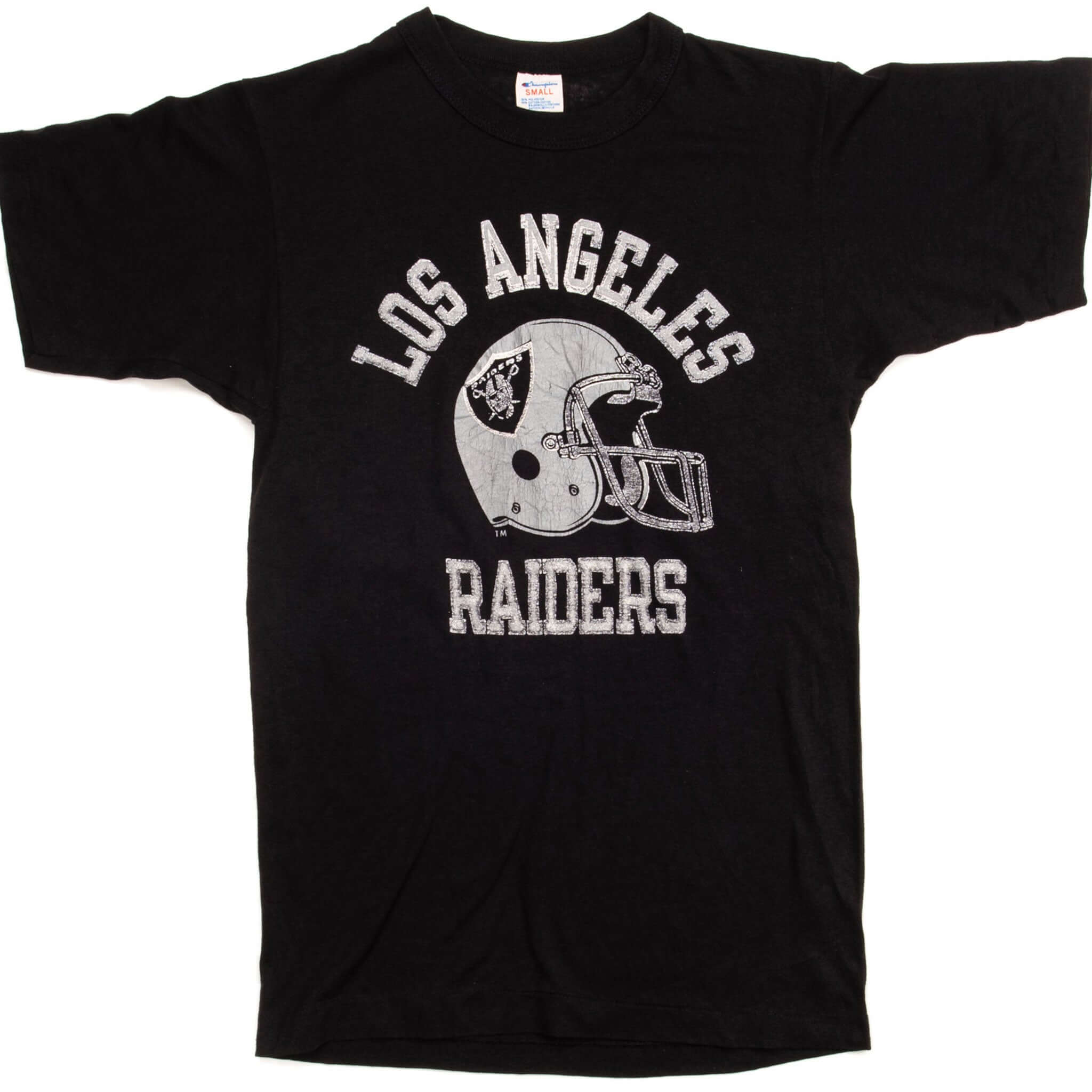 Vintage Champion NFL Los Angeles Raiders T-Shirt Early 1980s XS Made in USA - Retro Football Fan Gift & Collectible for Sports Memorabilia Enthusiasts