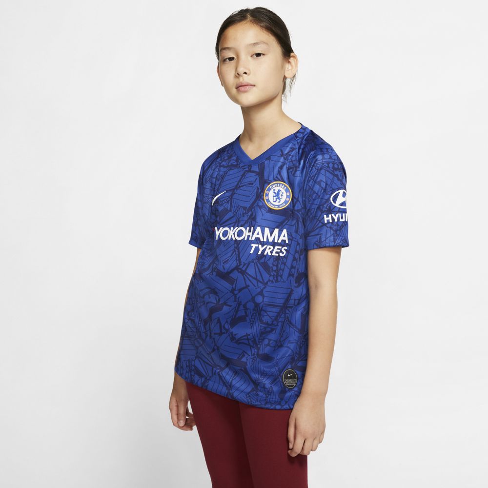 Nike Chelsea FC 2019/20 Stadium Home Big Kids' Soccer Jersey - Authentic Replica Football Shirt for Youth Fans - Perfect for Match Day, Training & Soccer Gifts