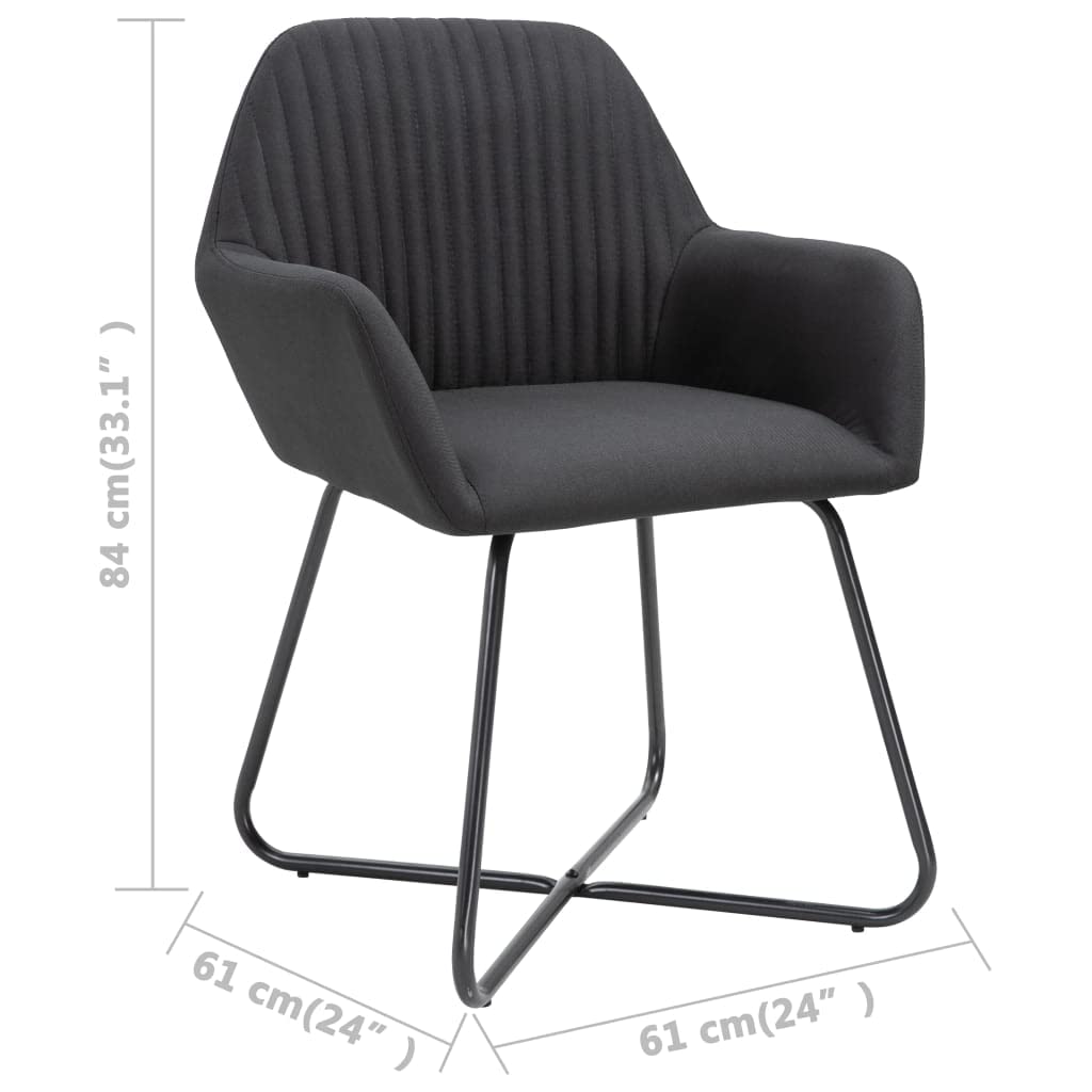 6-Piece Black Fabric Dining Chairs Set - Modern Comfortable Kitchen Chairs for Dining Room, Living Room, Bedroom & Restaurant Use