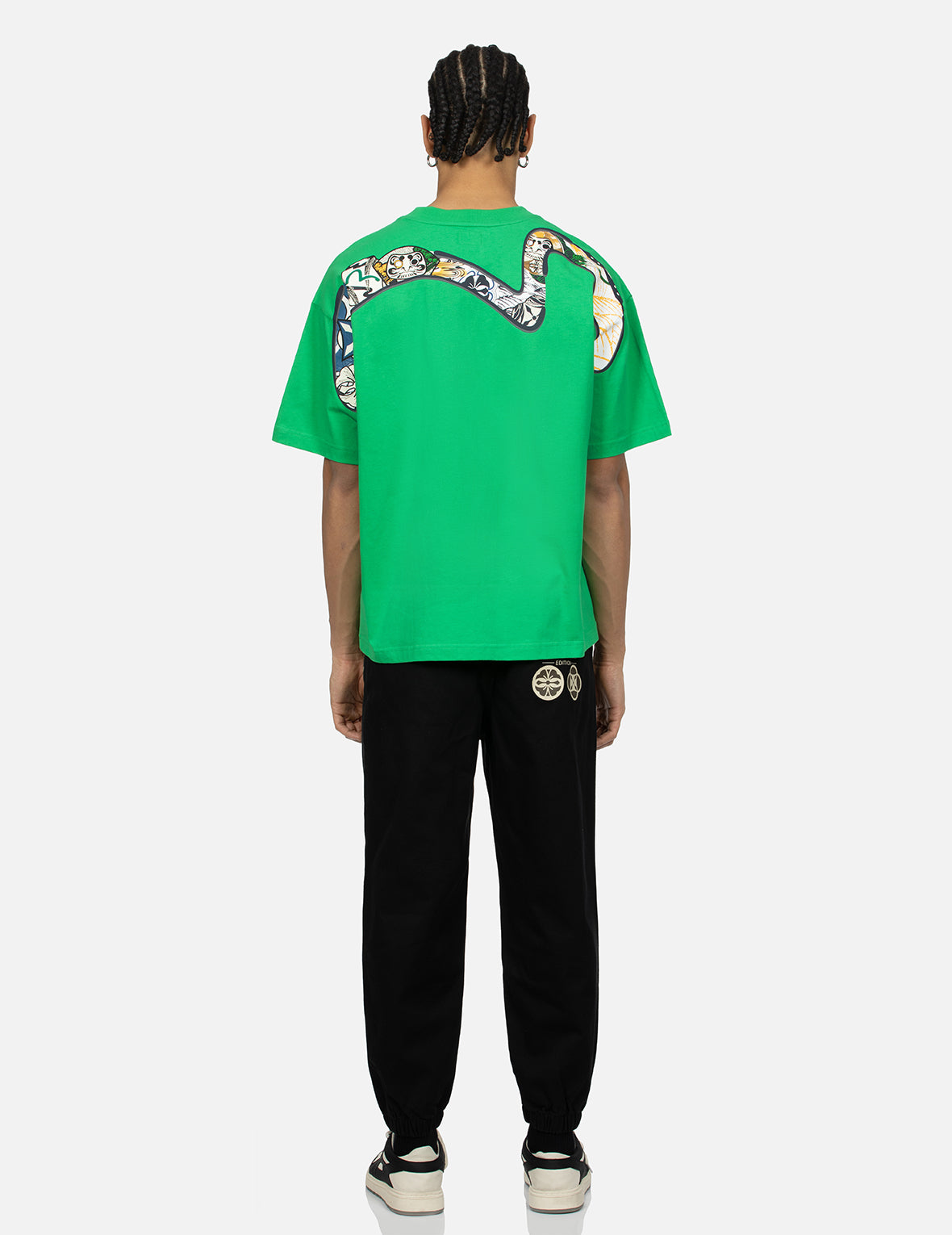 Stylish Kamon & Logo Print Fashion Fit Woven Joggers for Men - Comfortable Casual Pants for Lounge, Gym, and Streetwear Outfits