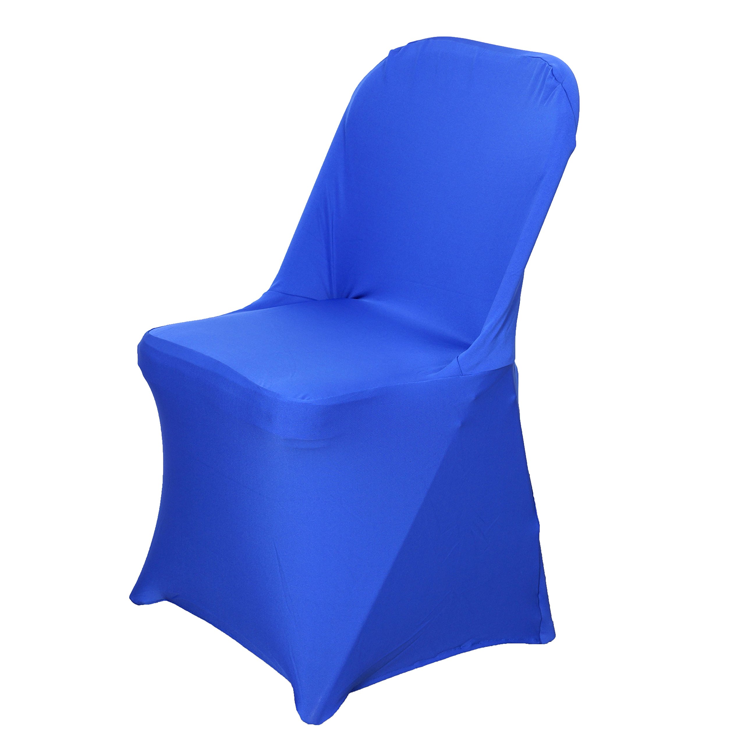 6-Pack Royal Blue Spandex Stretchable Folding Chair Slipcovers - Washable Removable Seat Protectors for Wedding, Party & Reception Decor - Durable Furniture Covers for Indoor/Outdoor Events