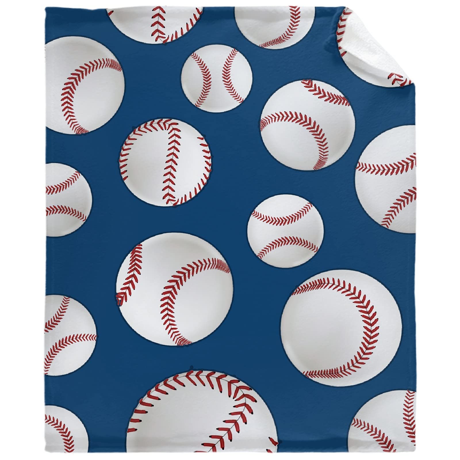 Soft Flannel Fleece Velvet Plush Baseball Sports Throw Blanket - 40