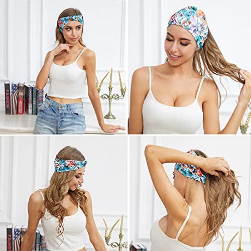 Non-Slip Yoga Headbands for Women - 5 Pack Stretchy Hair Accessories for Workouts, Running & Fitness - Cute & Comfortable Head Wraps for Active Lifestyles