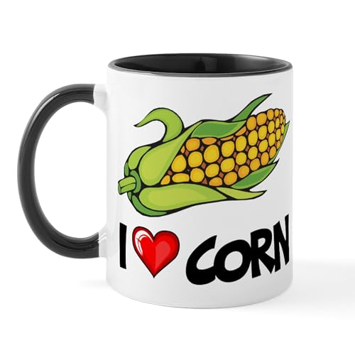 White/Black Inside - I Love Corn Mug
