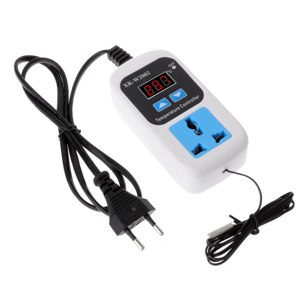 HELYZQ Digital Thermostat -50~110°C Temperature Controller Switch AC110-220V with Sensor for Home Brewing, Aquarium, Reptile Terrarium & HVAC Systems