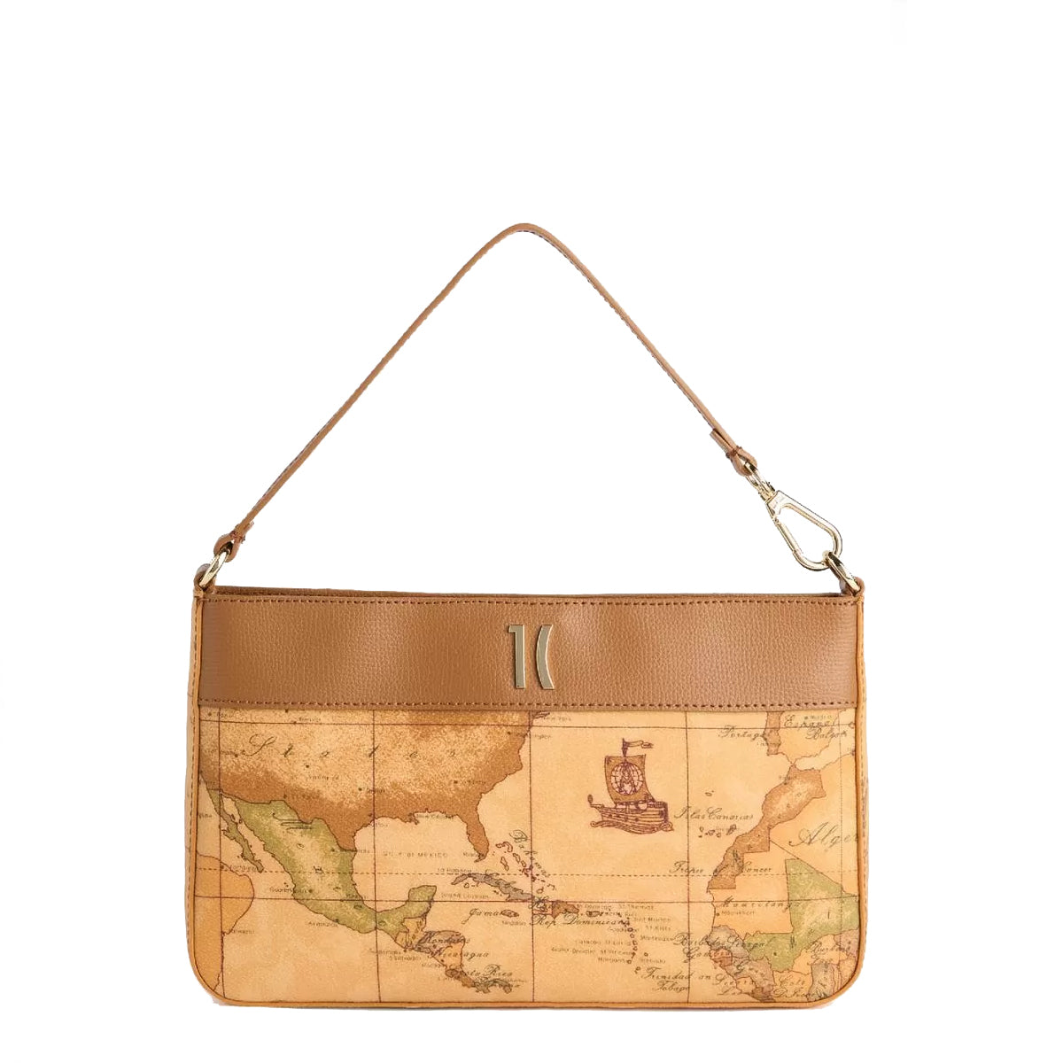 Alviero Martini 1a Classe Heritage Geo Tabacco Pochette Handbag - PO41G616 TABACCO Brown Leather Clutch for Women | Perfect for Evening Parties, Weddings & Special Occasions