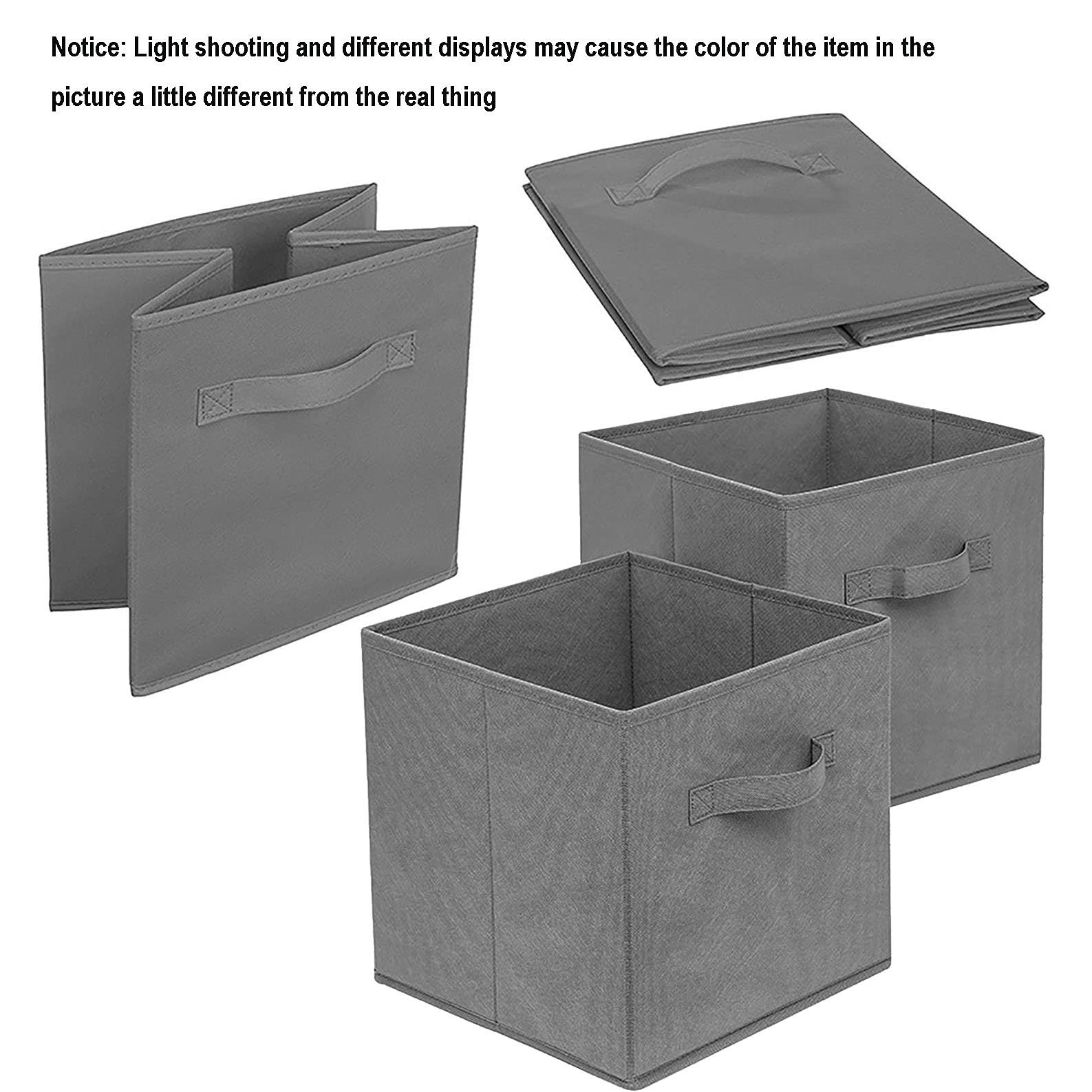 2 Pack Collapsible Fabric Storage Cubes with Handles - Foldable Drawer Organizer Box for Clothes, Bras, Socks, Underwear & Toys | Space Saving Closet & Shelf Storage Solution for Bedroom, Nursery & Office Organization