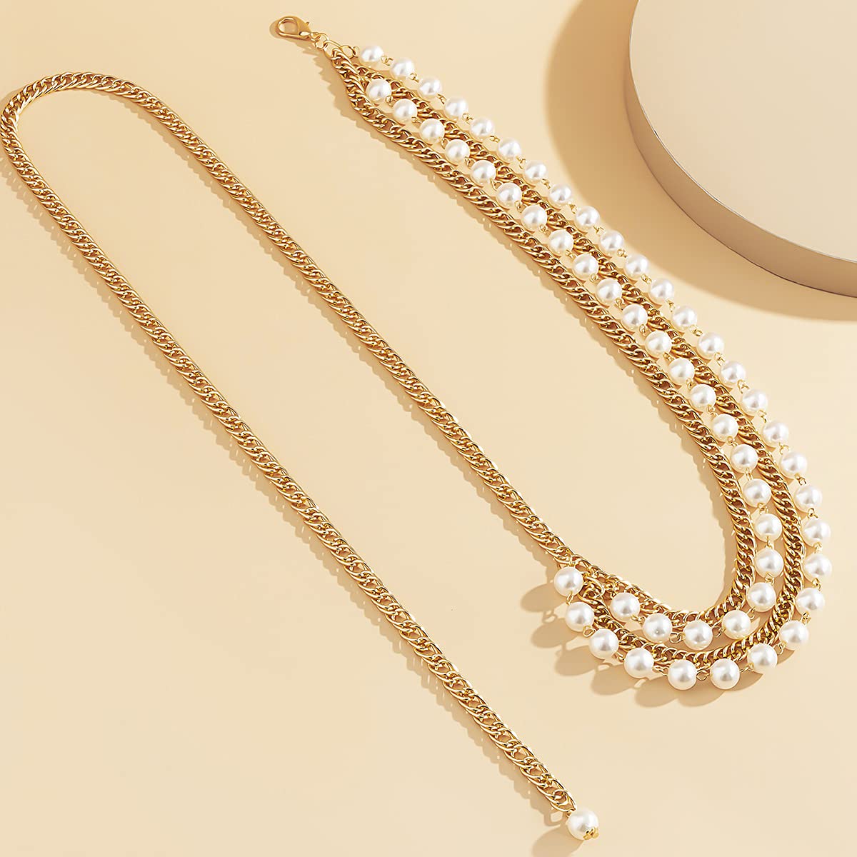 Elegant Pearl Tassel Layered Gold Waist Chain - Dainty Belly Jewelry for Women & Girls | Perfect for Beach Weddings, Festival Outfits and Boho Fashion Accessories