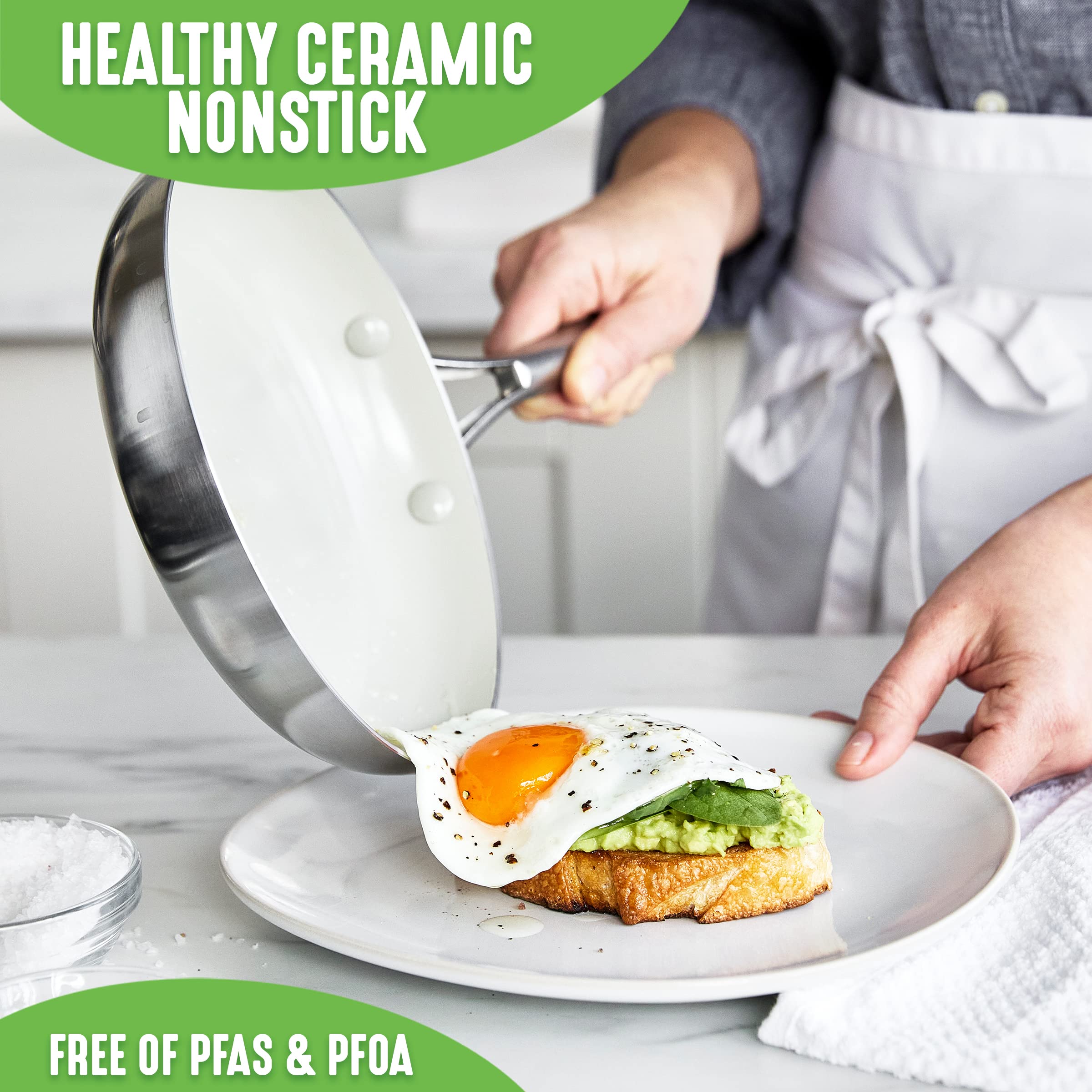 GreenLife Tri-Ply Stainless Steel Healthy Ceramic Nonstick 8