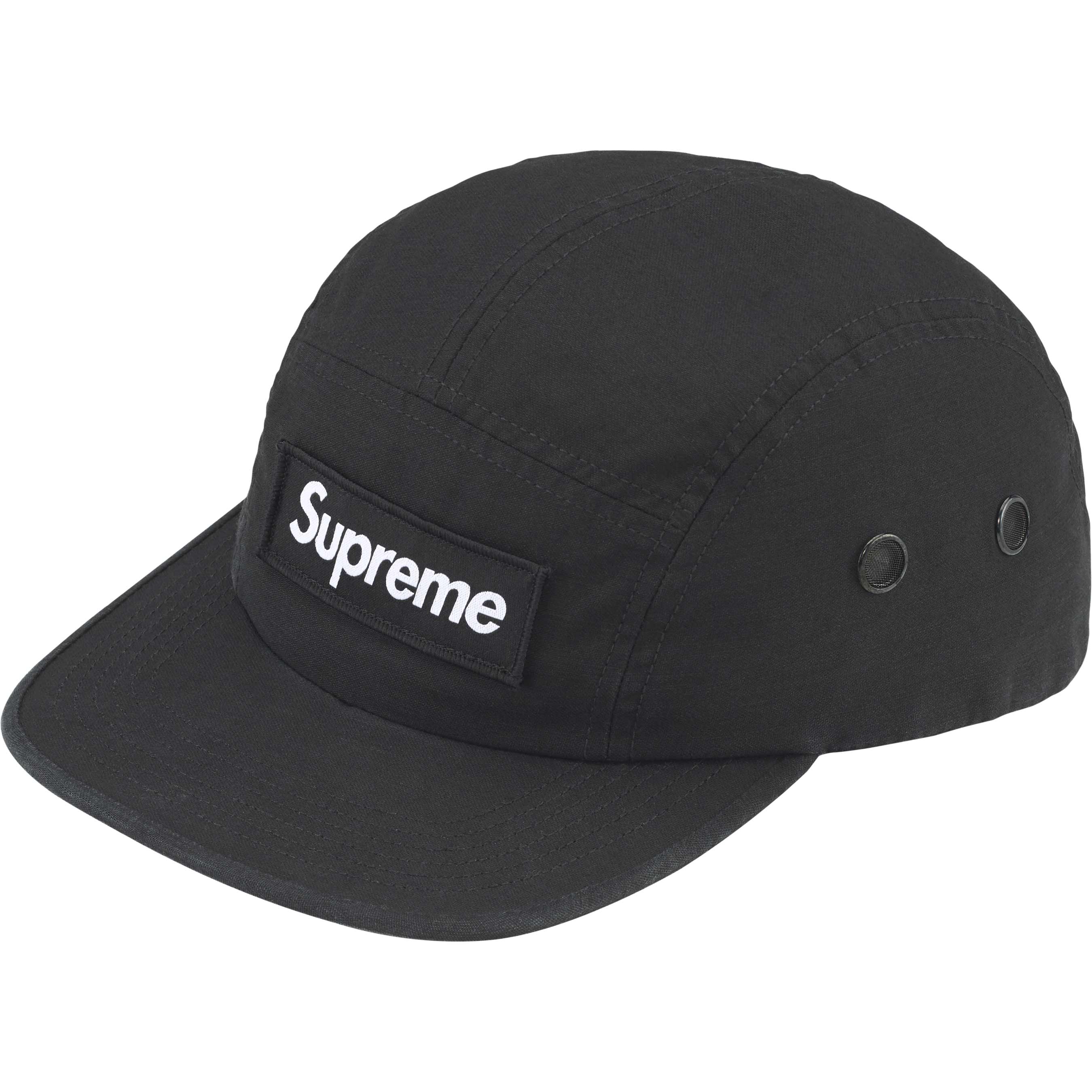 Supreme FW24 Military Camp Cap - Black Army Style Hat for Men & Women - Perfect for Outdoor Adventures, Streetwear Fashion, and Urban Lifestyle