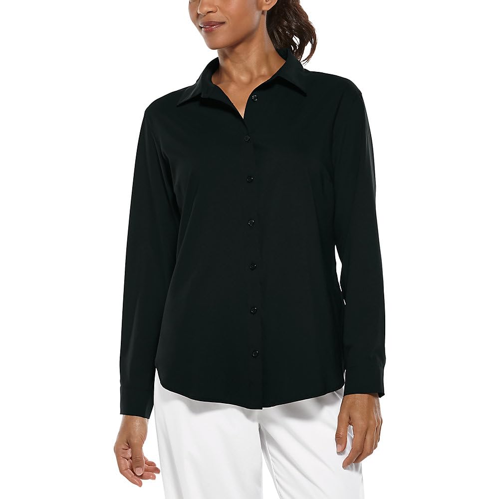 Coolibar UPF 50+ Women's Sun Protective Rhodes Shirt - Long Sleeve UV Protection Blouse for Beach, Hiking & Outdoor Activities