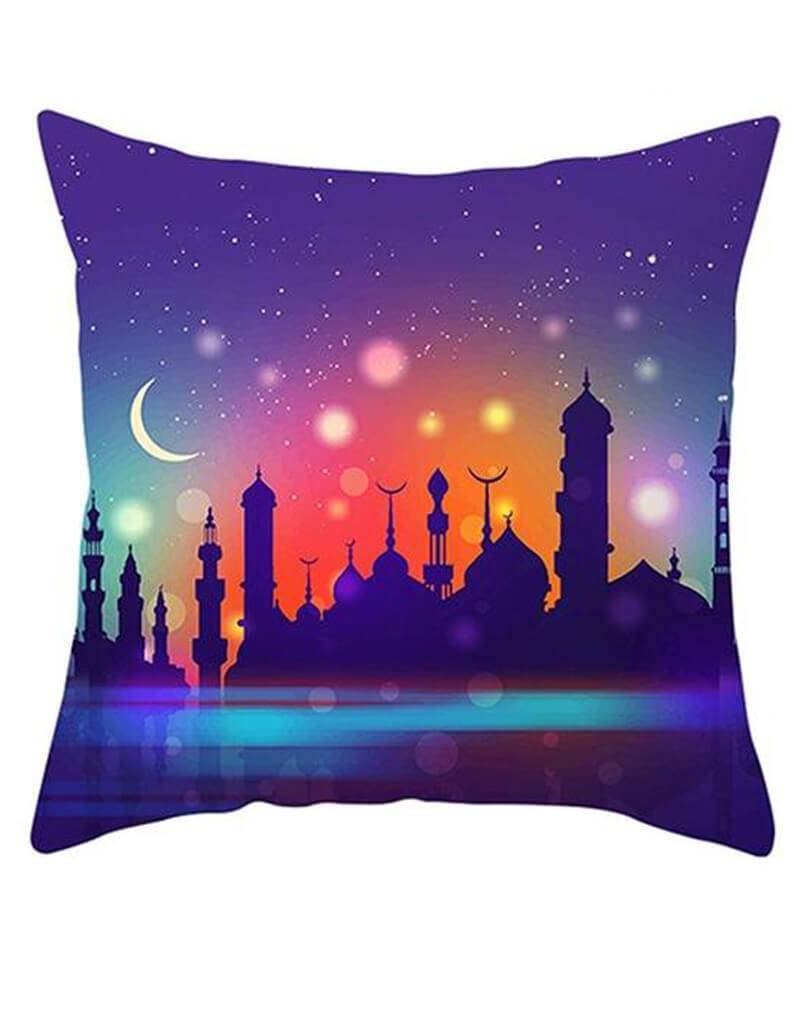 3D Graphics EID Decoration Throw Pillow Cover - Soft & Stylish Home Decor for Living Room, Sofa, Bed - Perfect for Festivals, Parties & Gifts