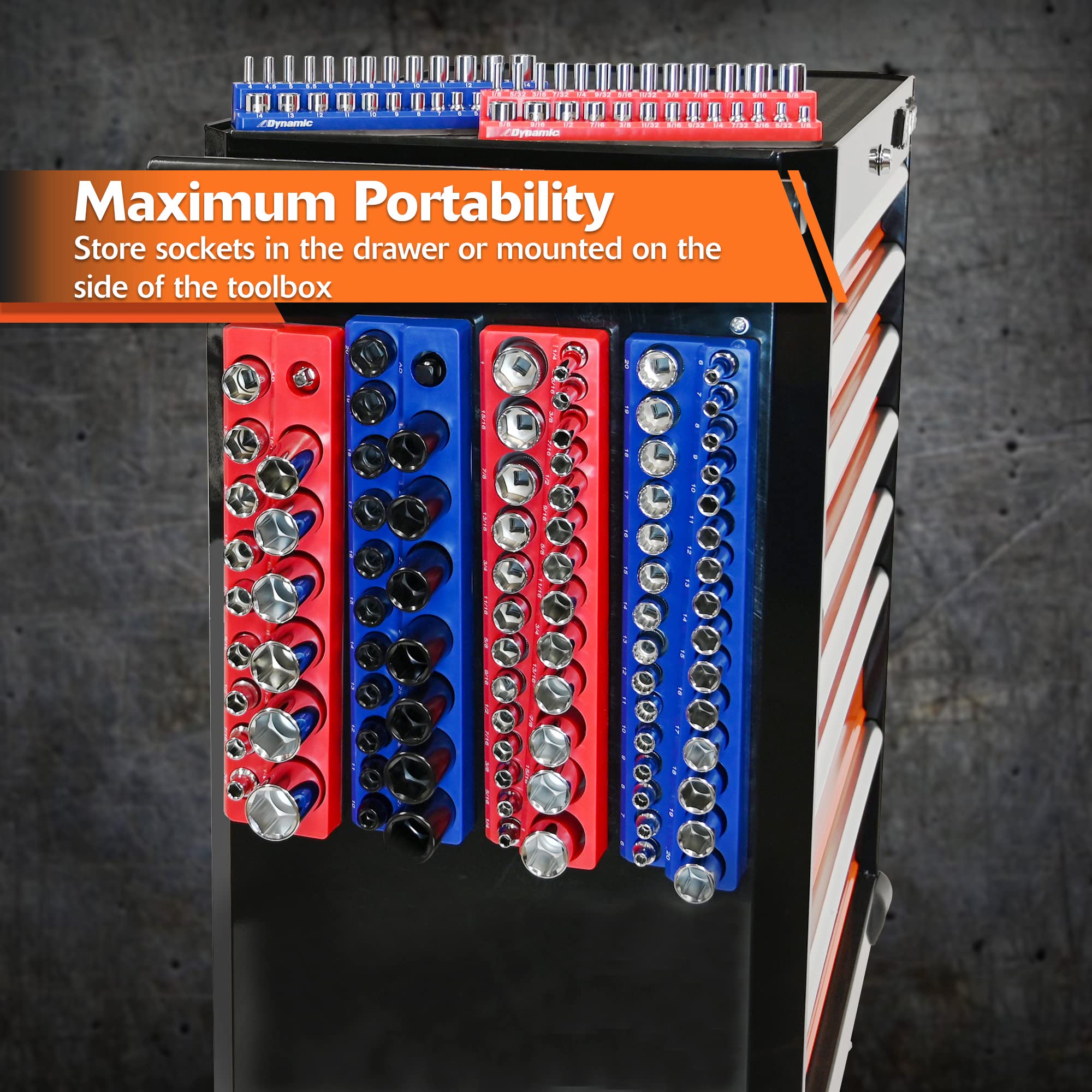 Premium Magnetic Socket Organizer Set - 1/4