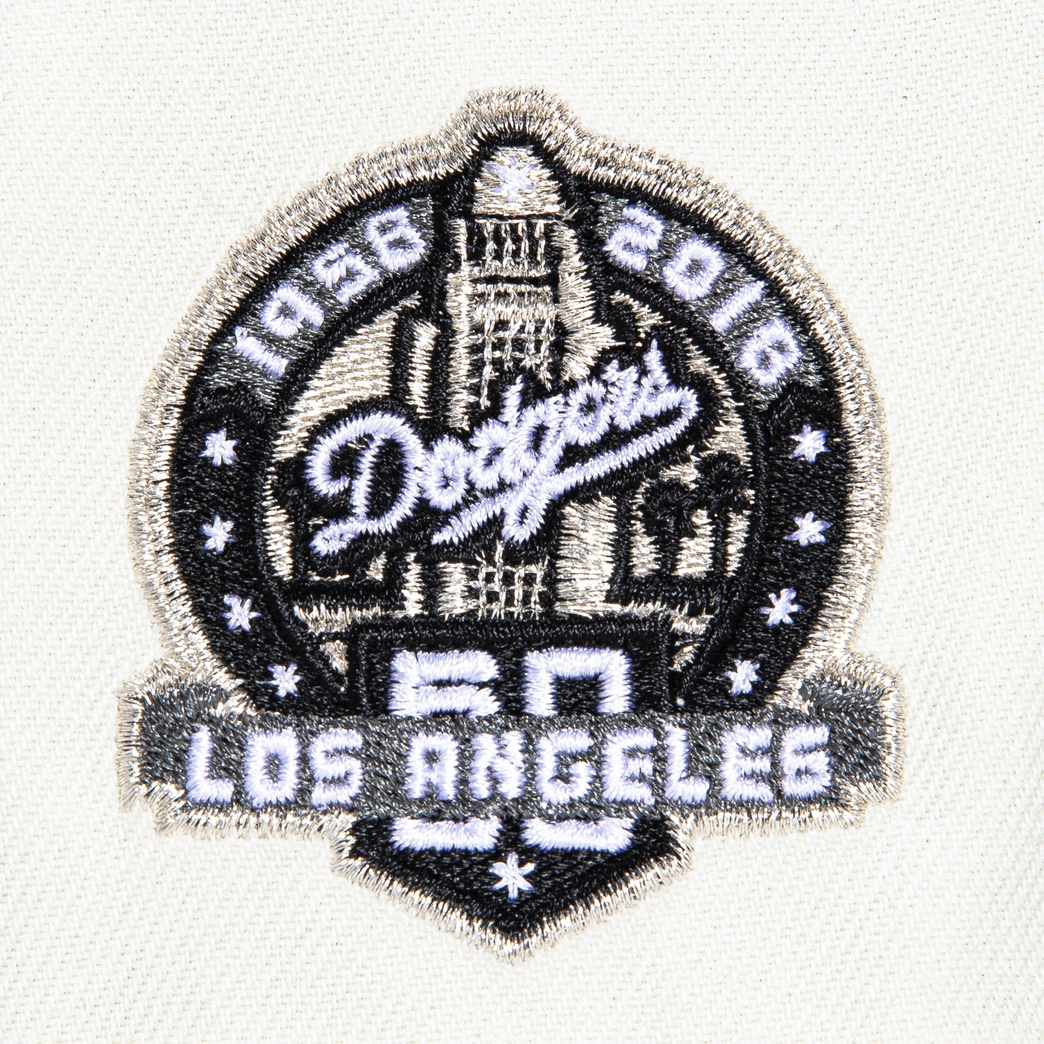 New Era 59Fifty Los Angeles Dodgers 60th Anniversary Patch Upside Down Snapback Hat - White & Black Baseball Cap for Men & Women - Perfect for Games, Streetwear & Fan Collections