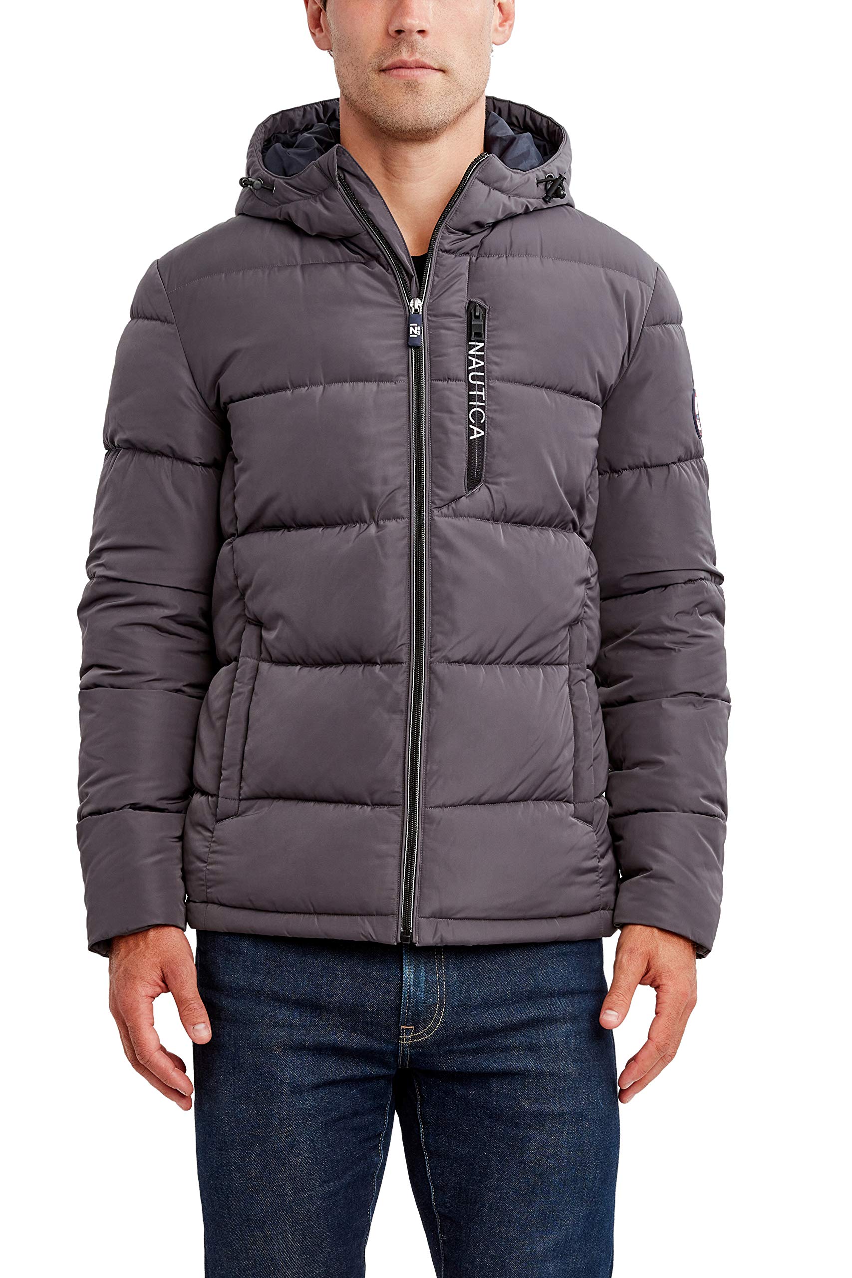 Nautica Men's Waterproof Windproof Hooded Parka Jacket - Winter Coat for Outdoor Activities, Hiking & Casual Wear
