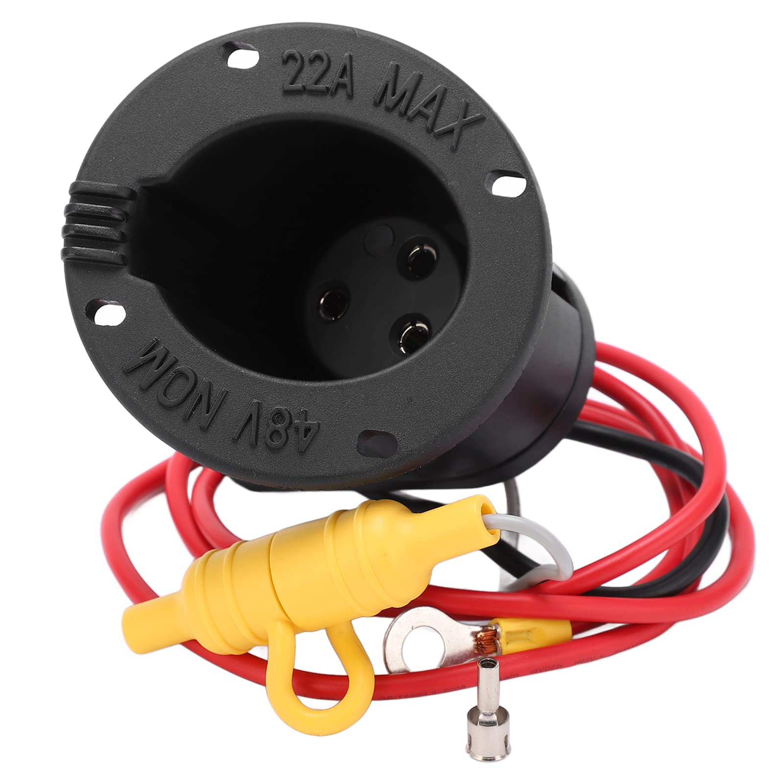 48V DC Powerdrive Charger Fuse Receptacle & Charging Socket Kit (101802101) - Replacement for Club Car DS Models 2000 & Up - Golf Cart, Electric Vehicle & Utility Vehicle Charging Solution