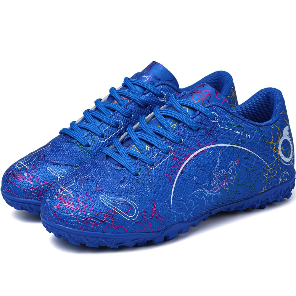 Youth Soccer Shoes for Boys & Girls - Firm Ground Turf Sneakers for Outdoor Training