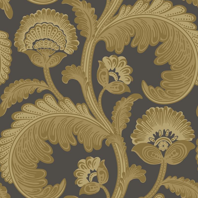 Cole & Son Fanfare Flock Gold Botanical Wallpaper - Premium Peel & Stick Wallpaper for Living Room, Bedroom, and Home Decor