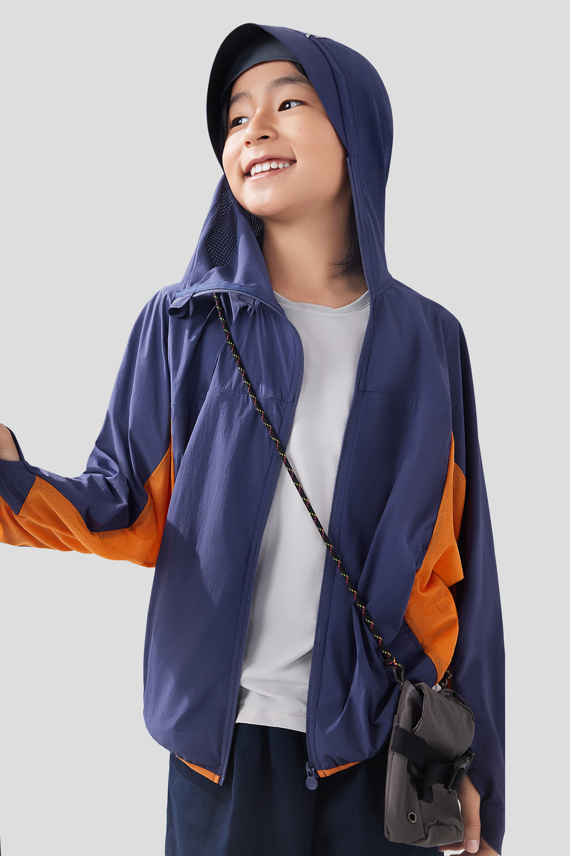 Kids' Lightweight Packable Sun Protection Jacket UPF50+ - Waterproof Windproof Hooded Jacket for Outdoor Activities, Beach, Hiking & Travel
