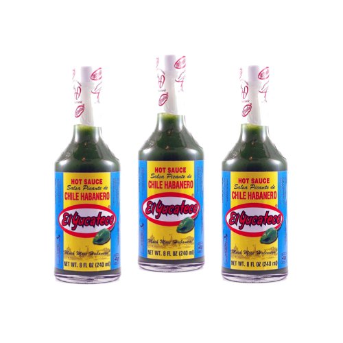 El Yucateco Green Habanero Hot Sauce - 8 oz Bottle (3-Pack) | Authentic Mexican Hot Pepper Sauce | Perfect for Tacos, Wings, and Spicy Recipes