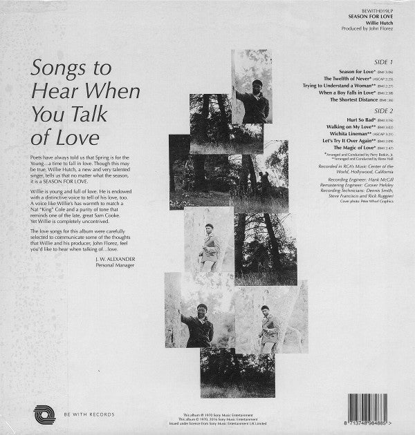 Willie Hutch - Season For Love LP Album Limited Reissue Remastered 180g Vinyl Mint Condition - Perfect for Vinyl Collectors & Soul Music Lovers