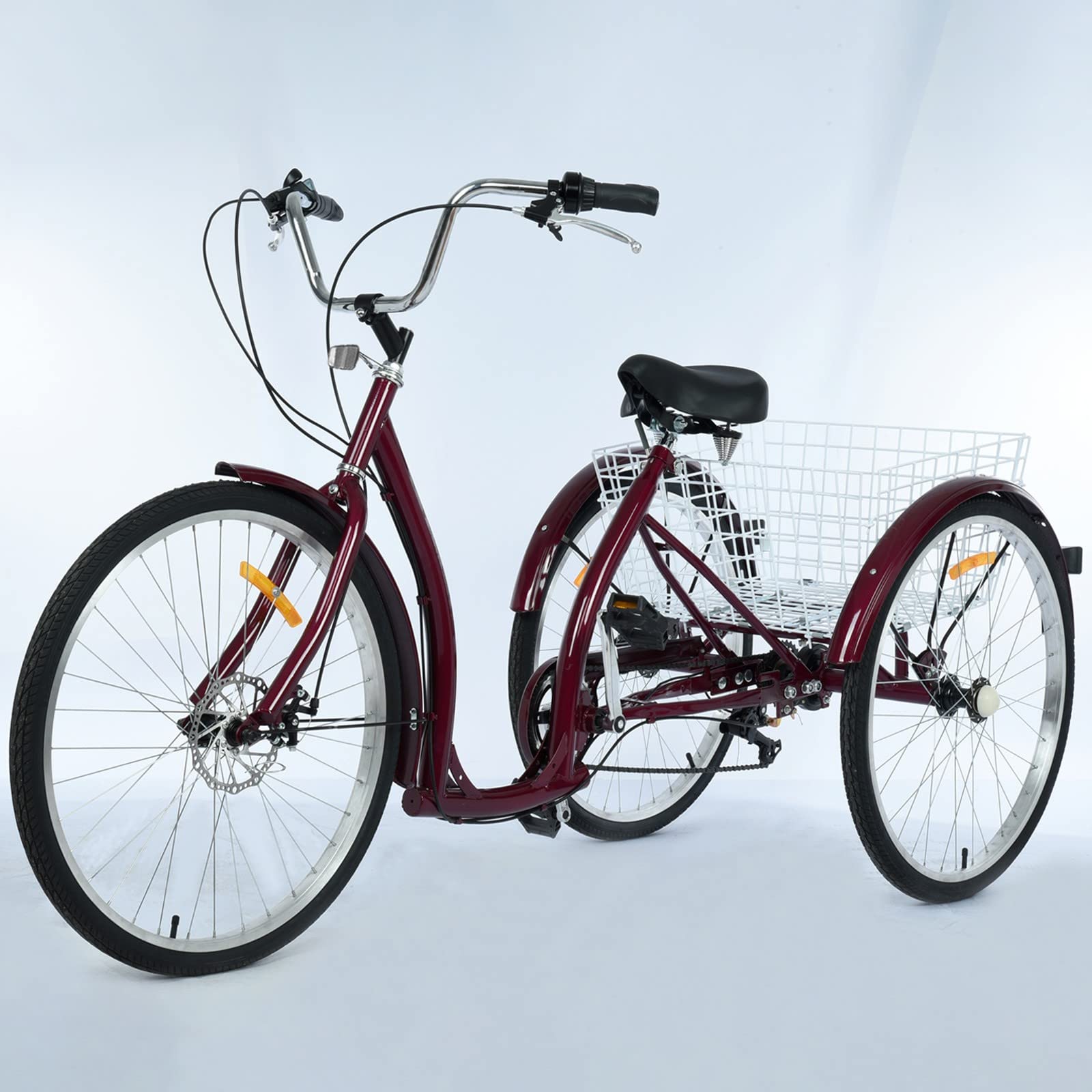 Adult Tricycle 3-Wheel Cruiser Bike for Seniors & Adults - 6-Speed Shimano Gears, 26