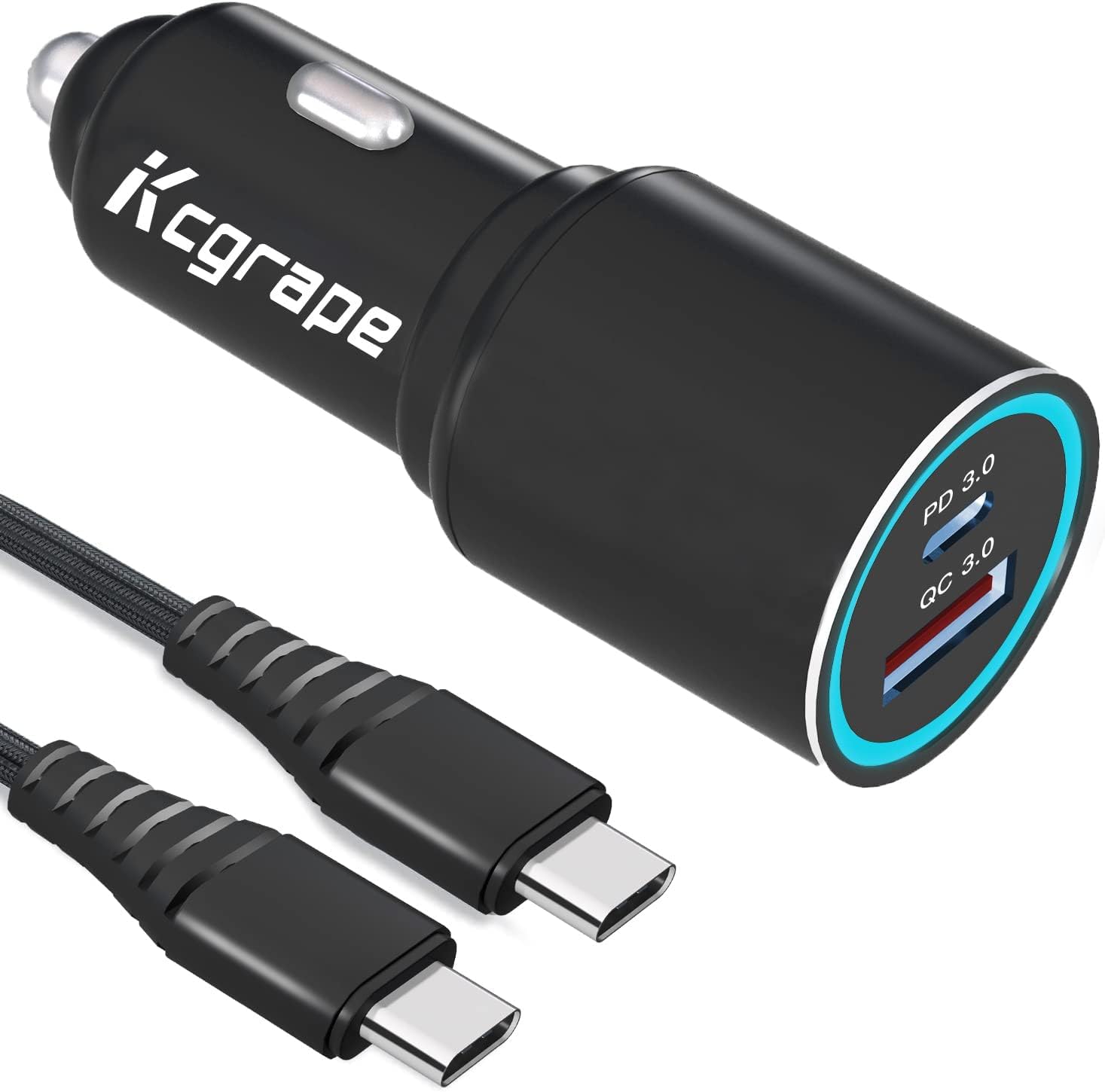 48W USB C Fast Car Charger for Samsung Galaxy S25/S24/S23/S22/S21/S20 & A-Series (A15/A16/A25/A35/A03S/A05S/A33/A34) - Quick Charge Adapter with Cable - Perfect for Road Trips & Daily Commutes