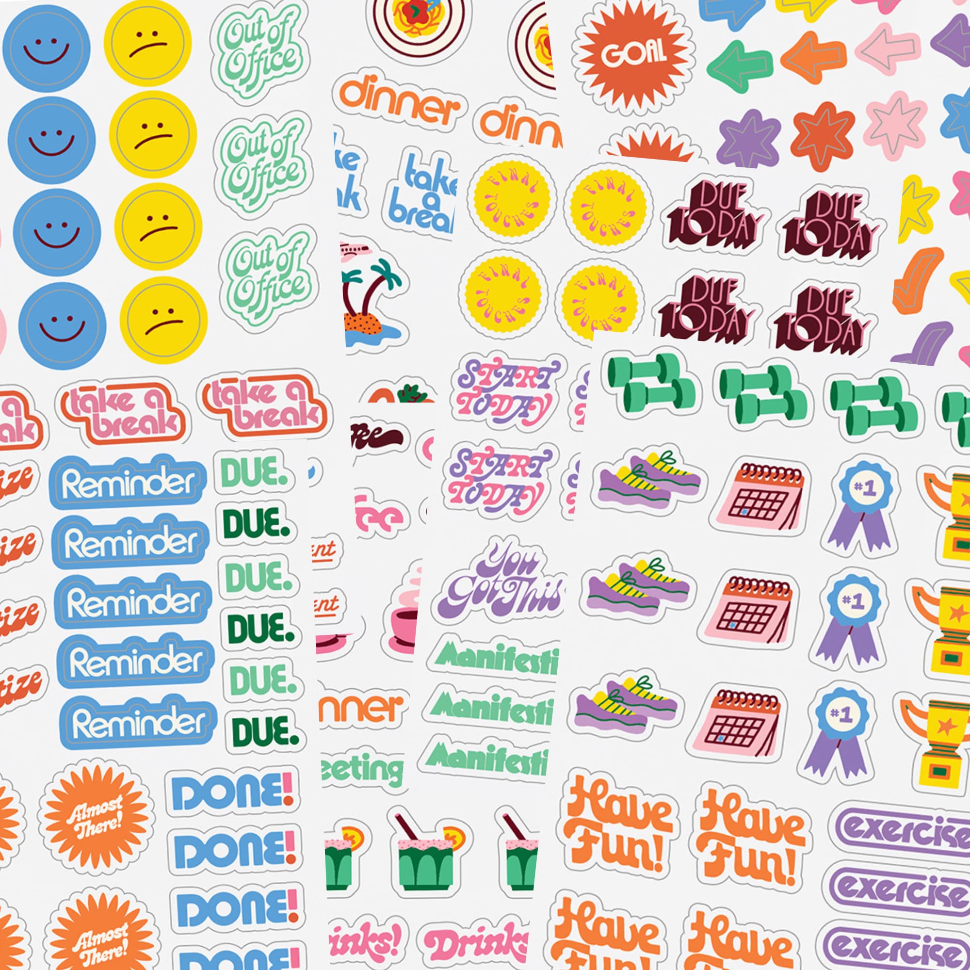 ban.do Goal Setting Sticker Book - 35 Colorful Fun Sticker Sheets for Journals, Planners & Scrapbooks | Positive Affirmation Stickers for Bullet Journaling, DIY Crafts & Gift Giving