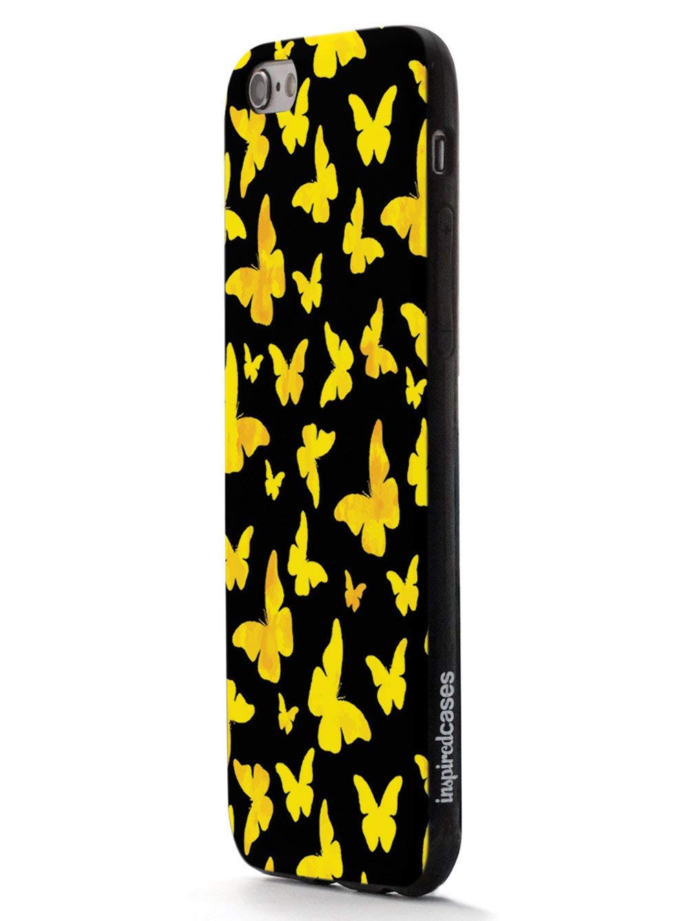 **Inspired Cases for iPhone 8 Plus - 3D Textured Protective Phone Cover with Yellow Butterflies Design - Shockproof & Slim Fit - Perfect for Daily Use, Travel & Outdoor Activities**