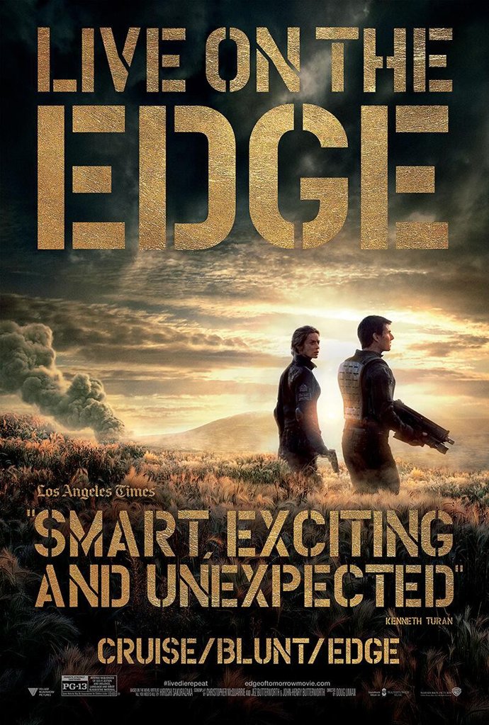 Edge of Tomorrow Movie Poster - Double-Sided Original 27x40 Inches - Tom Cruise Sci-Fi Film - Perfect for Home Theater, Man Cave & Movie Memorabilia Collection