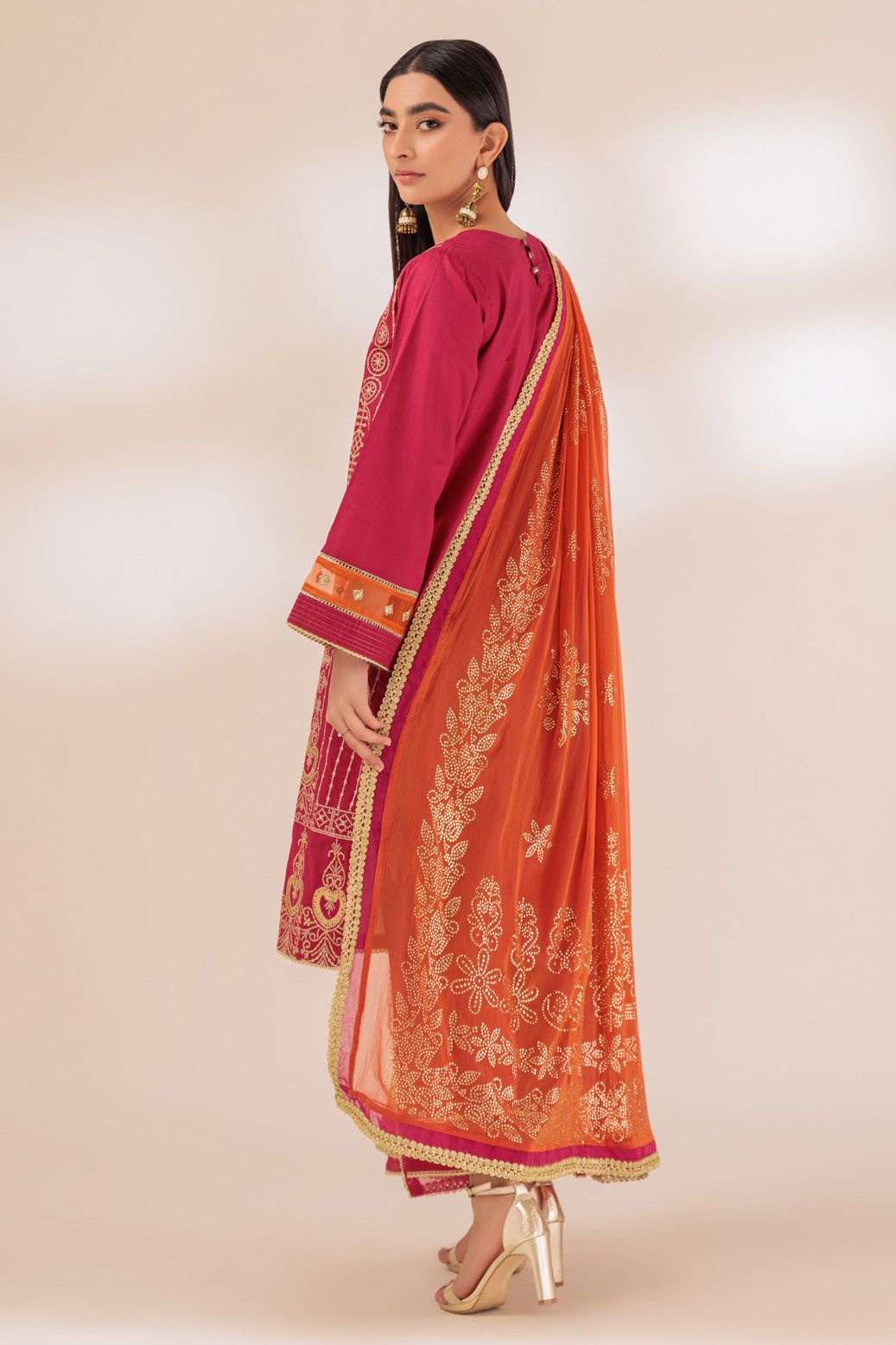 Stylish Cambric Pink 3 Piece Suit Set for Women - Formal Office Wear & Special Occasion Outfit | Bonanza