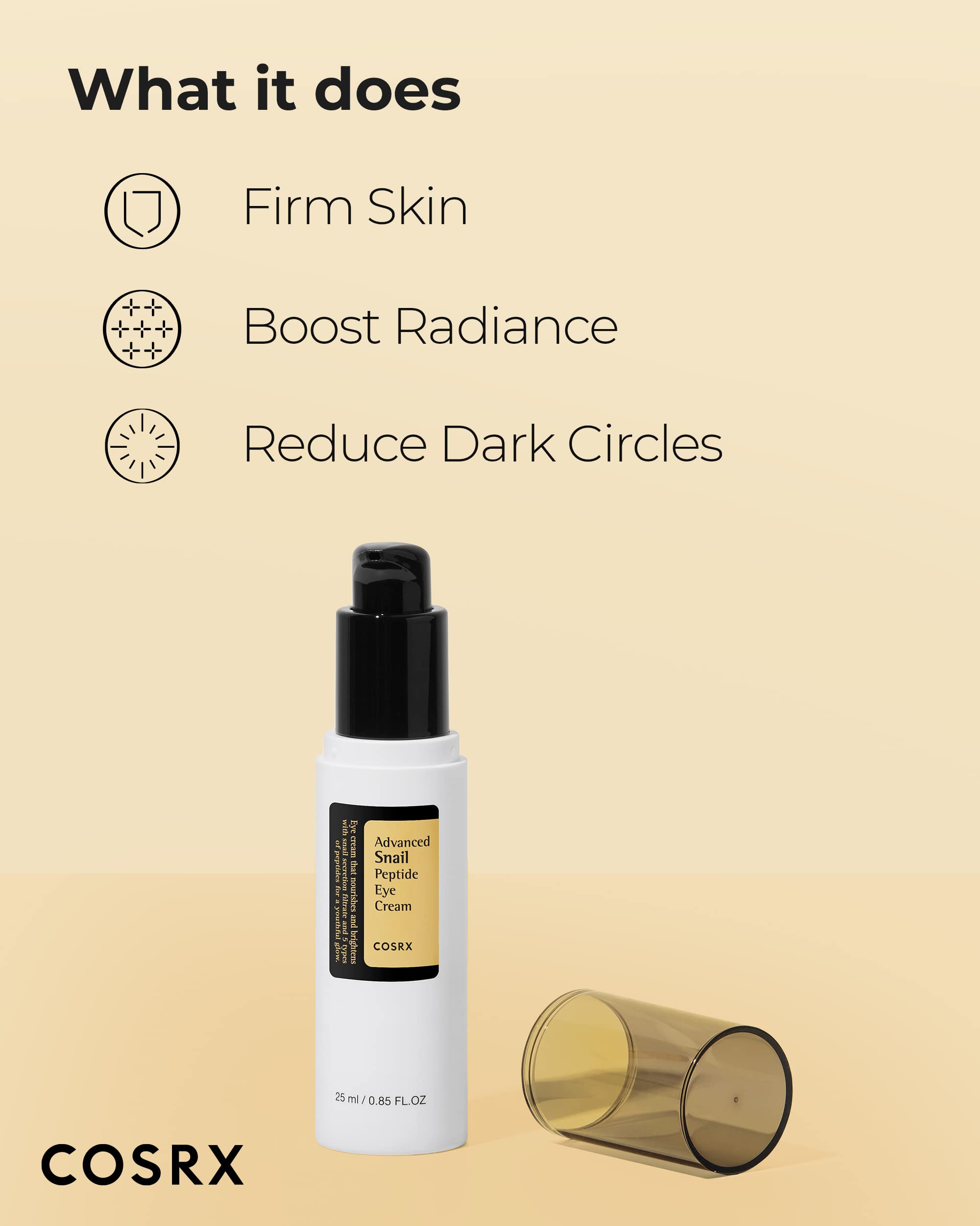 COSRX Snail Eye Cream with Peptide & Niacinamide for Dark Circles & Anti-Aging | Korean Skincare